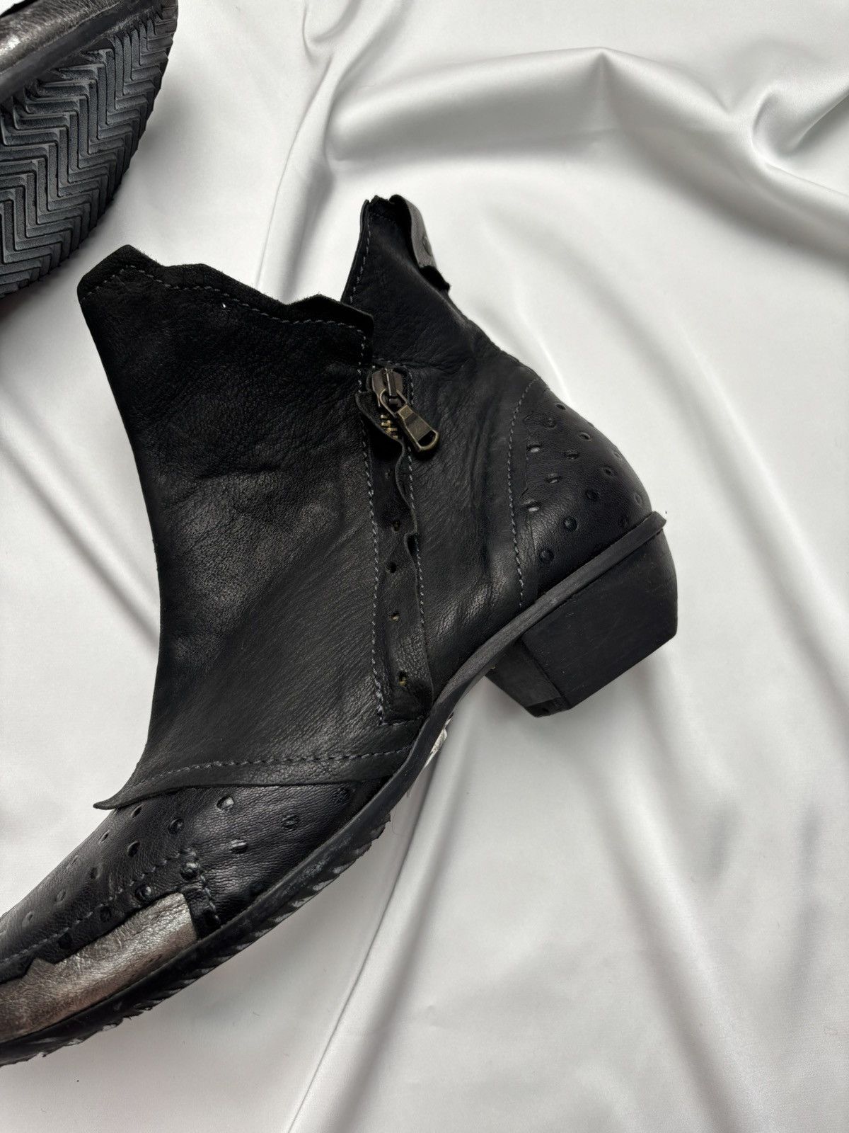 Other Black leather double zip boots like as98 Size US 9 / IT 39 - 3 Thumbnail