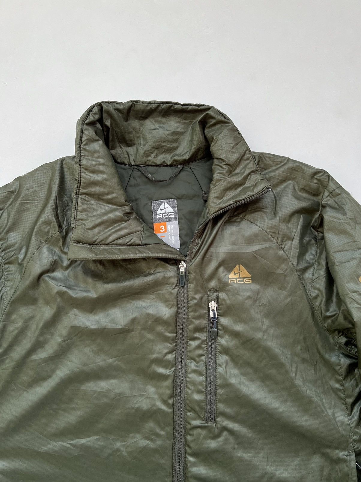 Nike ACG 🔥F/W08 Nike ACG Asymmetrical Zip Puffer Olive Jacket Size US L / EU 52-54 / 3 - 8 Thumbnail