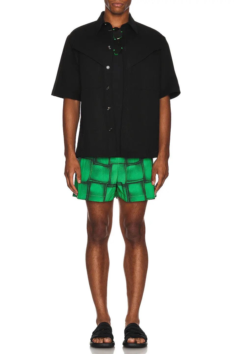 Bottega Veneta o1bcso1str0226 Swim Shorts in Green/Black Size US 28 / EU 44 - 4 Thumbnail