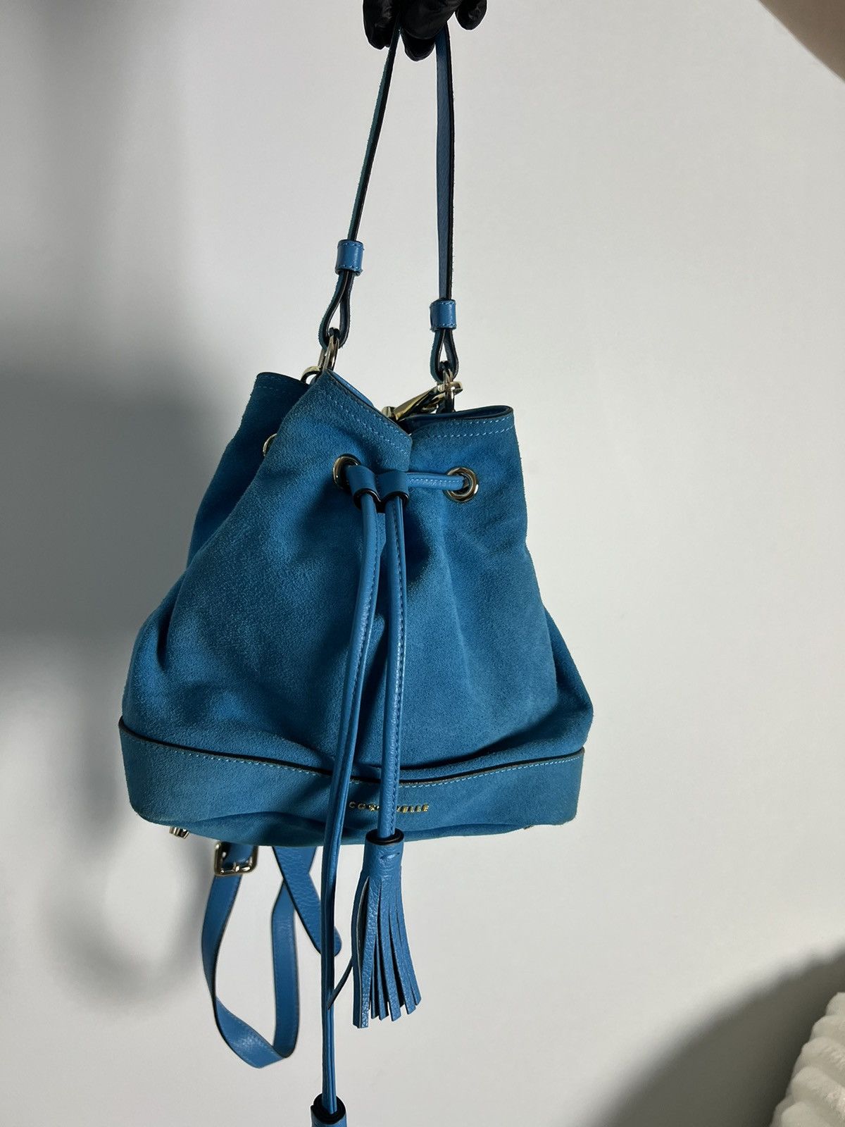 Vintage Coccinelle Suede Leather Bucket Bag Drawstring Crossbody Size ONE SIZE - 3 Thumbnail