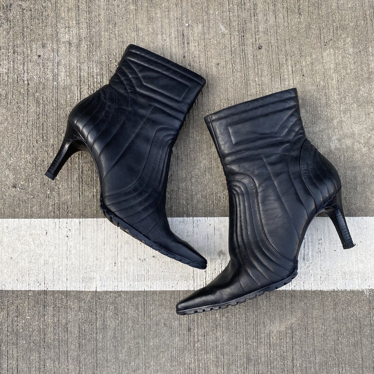 Other AvantGarde Biker Real Leather Heels Size US 10 / IT 40 - 2 Thumbnail