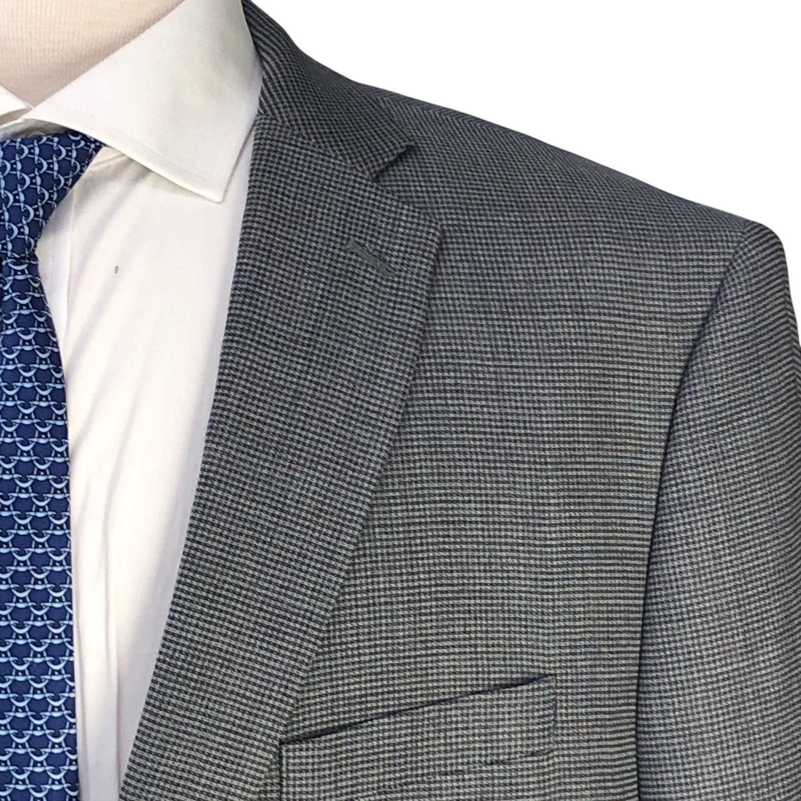 Calvin Klein Calvin Klein Size 48L Sport Coat Blazer Jacket Micro Check Size 48L - 4 Thumbnail