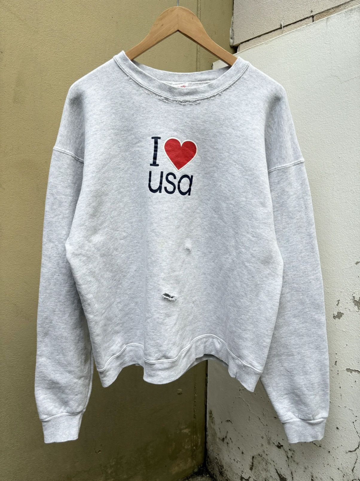 Vintage FUCK I ❤️ usa Sweatshirt Size US XL / EU 56 / 4 - 3 Thumbnail