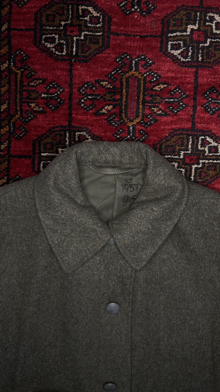 Vintage Swedish 1957 Military Wool Coat Size US L / EU 52-54 / 3 - 22 Thumbnail