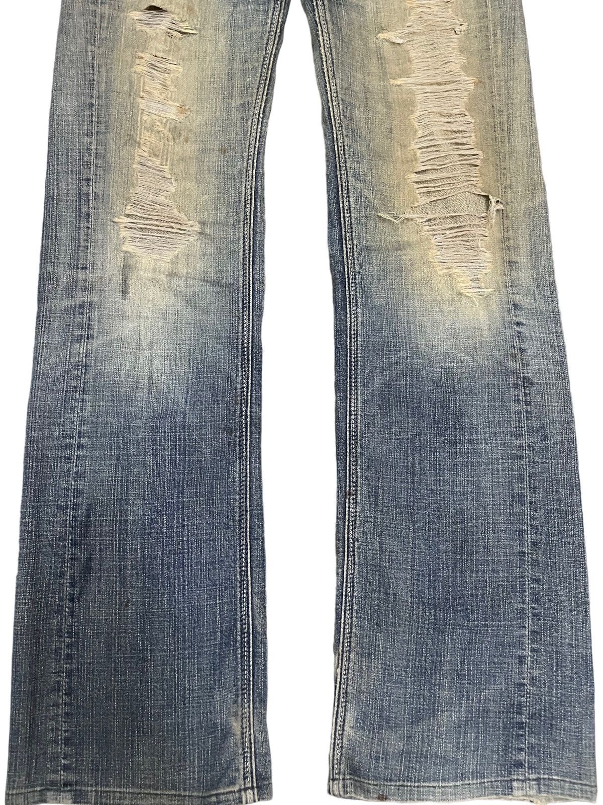 14th Addiction Vintage Denim Craft Flare Mudwash Ripped Distressed Denim Size US 31 - 9 Thumbnail