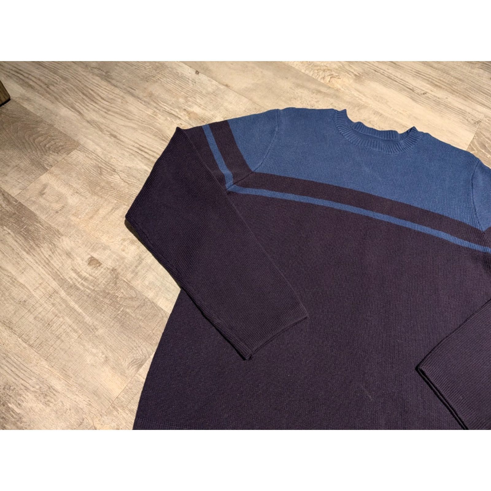 Abercrombie & Fitch VINTAGE Abercrombie & Fitch 90s Heavyweight Striped Sweater Men’s L Blue Pullover Grunge Size US L / EU 52-54 / 3 - 4 Thumbnail