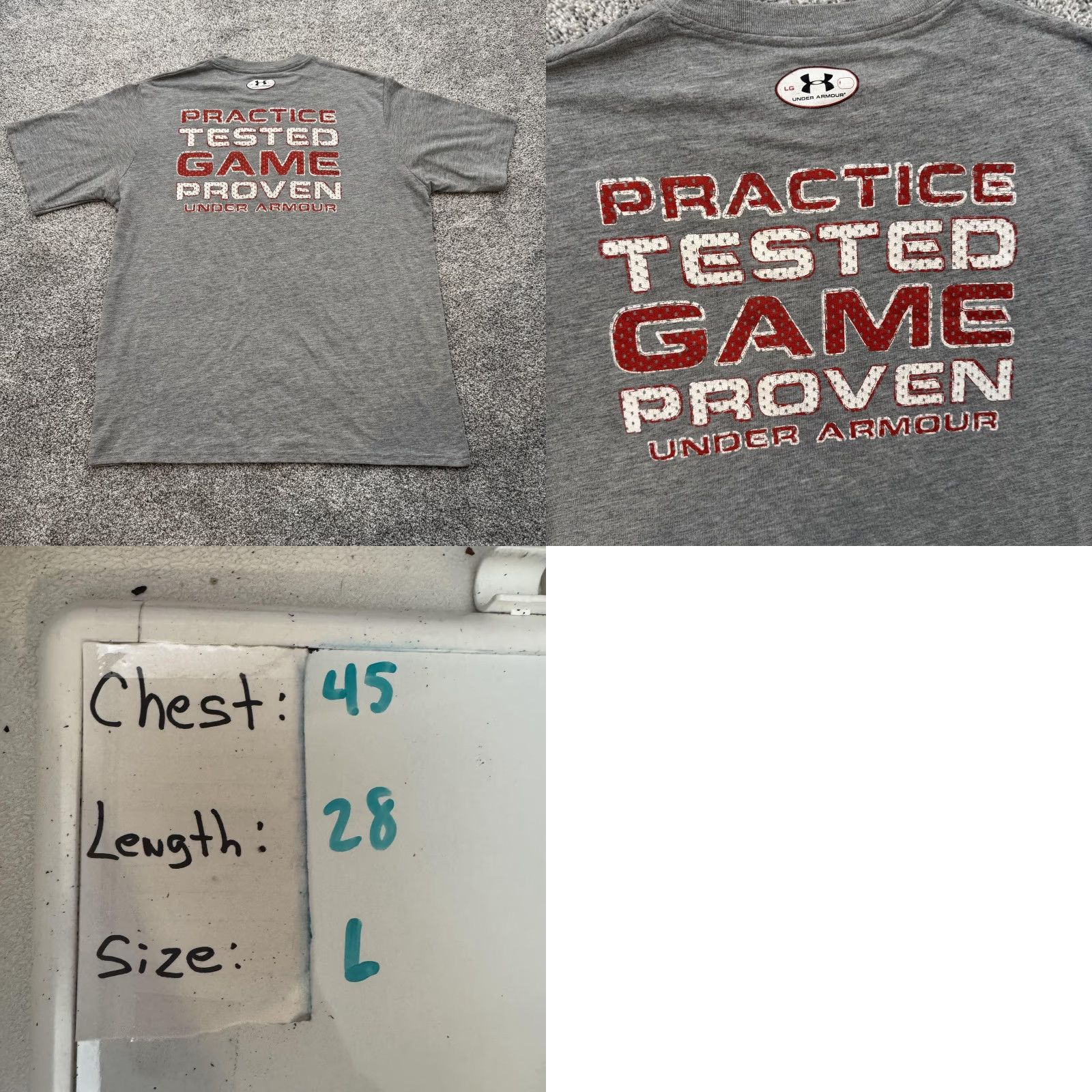 Under Armour Under Armour Shirt Mens Large Gray Loose Fit Practice Tested Tee Size US L / EU 52-54 / 3 - 8 Thumbnail