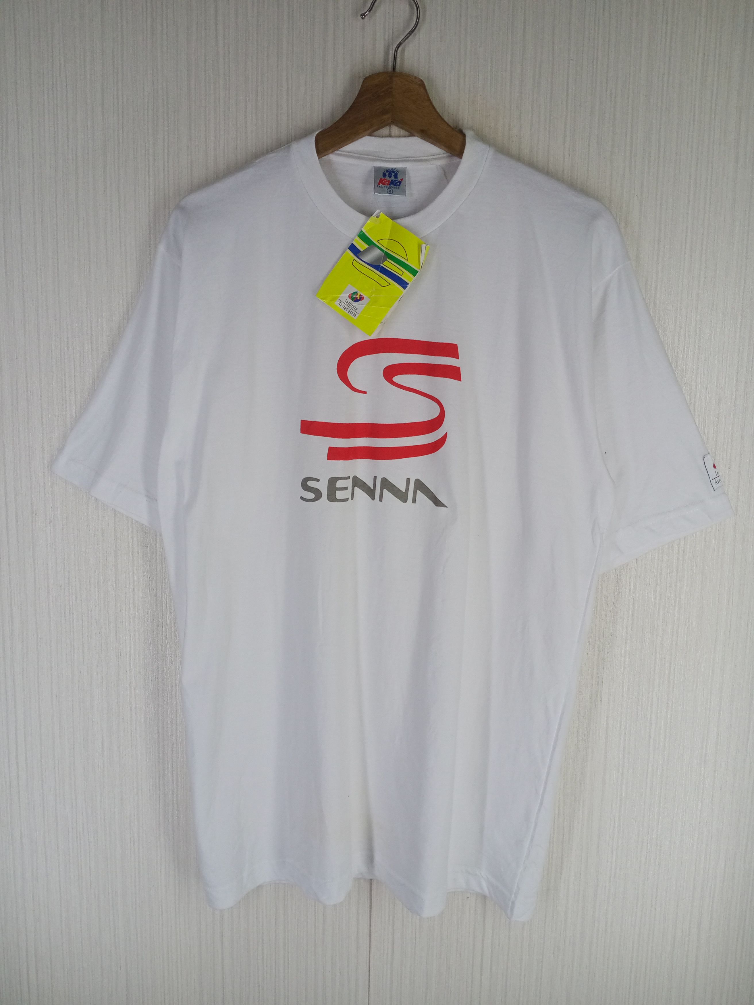 Formula 1 Rare Vintage 90s Ayrton Senna Formula One Tshirt Size US M / EU 48-50 / 2 - 2 Thumbnail