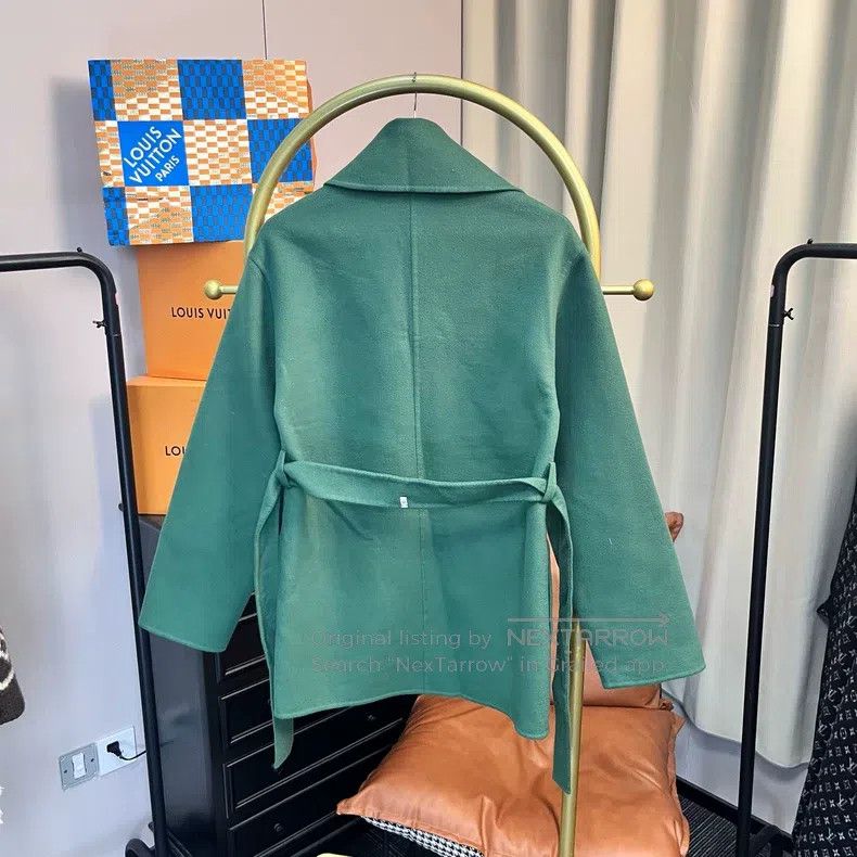 Hermes Hermes 24FW Green Cashmere Long Trench Coat Size XS / US 0-2 / IT 36-38 - 2 Thumbnail