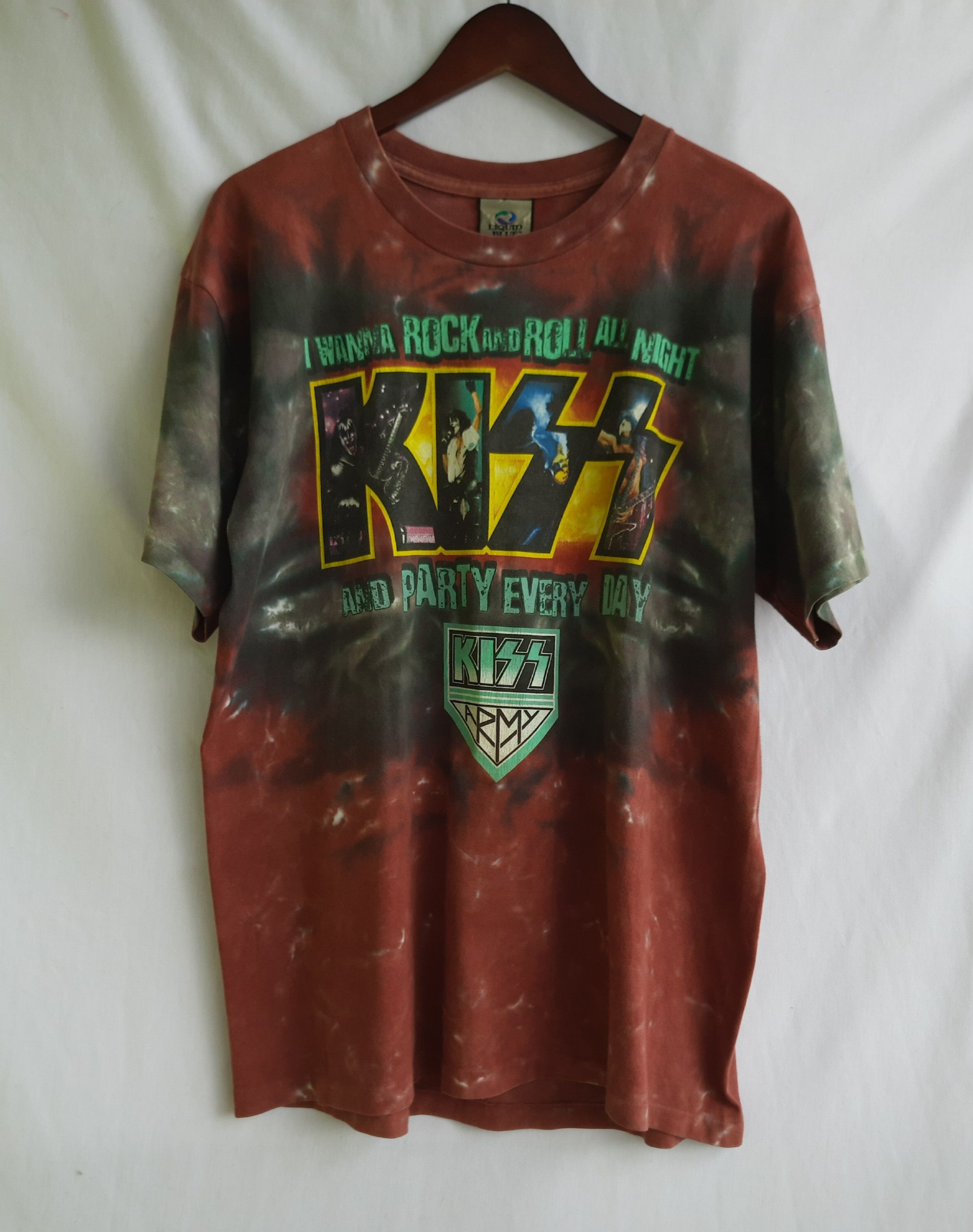 Band Tees Vintage 90s KISS Tyedye T-Shirt Size US L / EU 52-54 / 3 - 1 Thumbnail