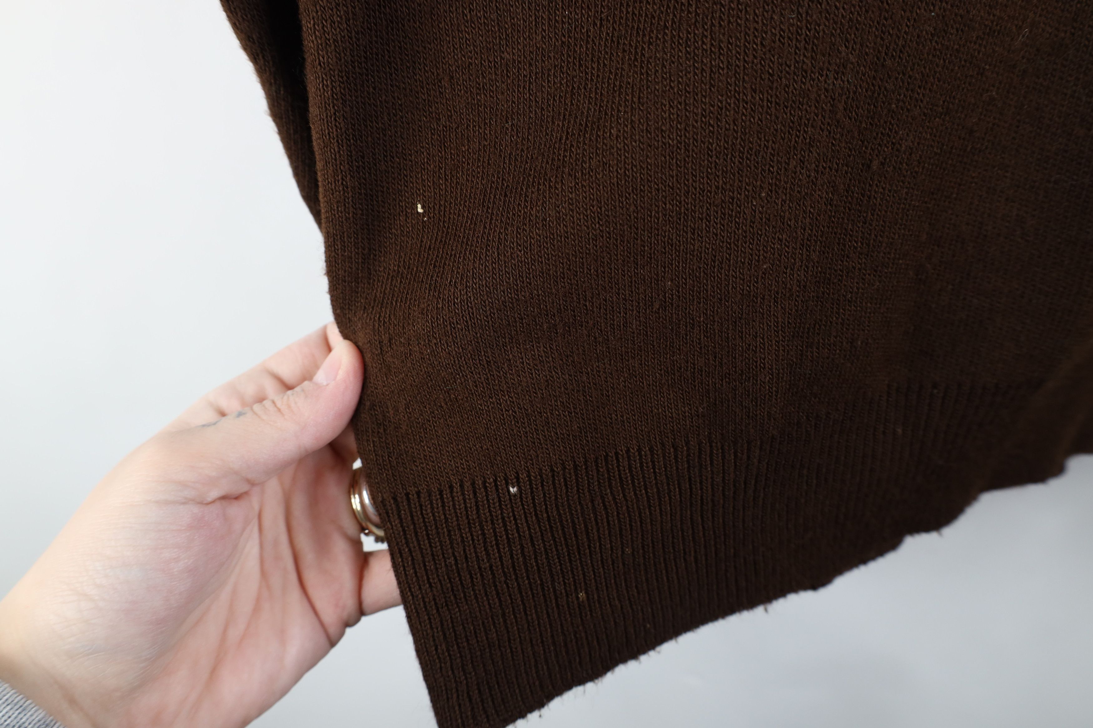 Vintage Vintage 70s Streetwear Blank Knit V-Neck Sweater Brown USA Size US M / EU 48-50 / 2 - 10 Thumbnail