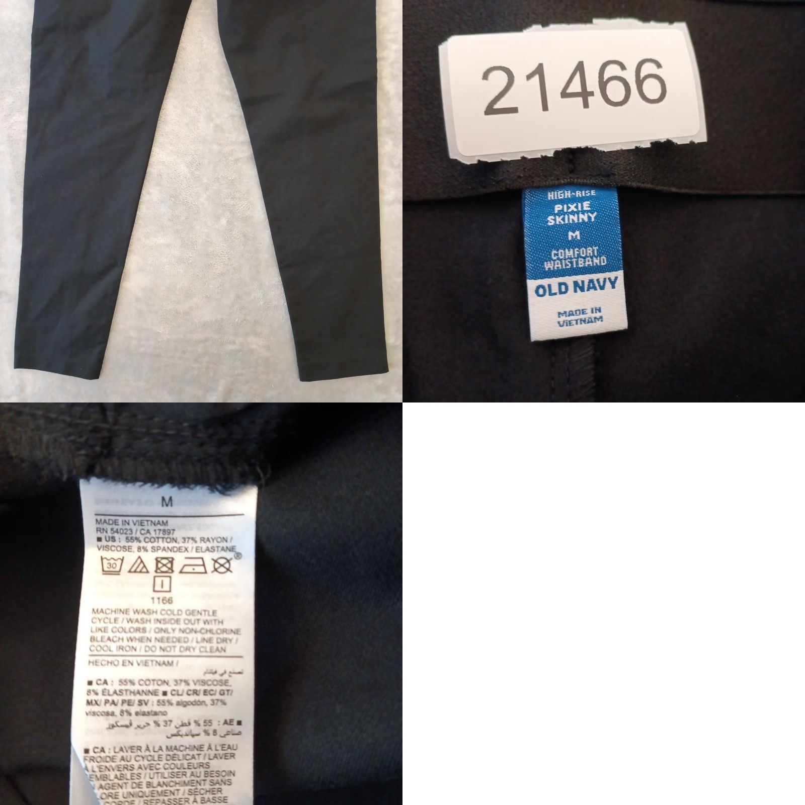 Old Navy Old Navy Pixie Skinny Ankle Pants Womens M Black Pull On 28x27.5 New Size 32" / US 10 / IT 46 - 8 Thumbnail