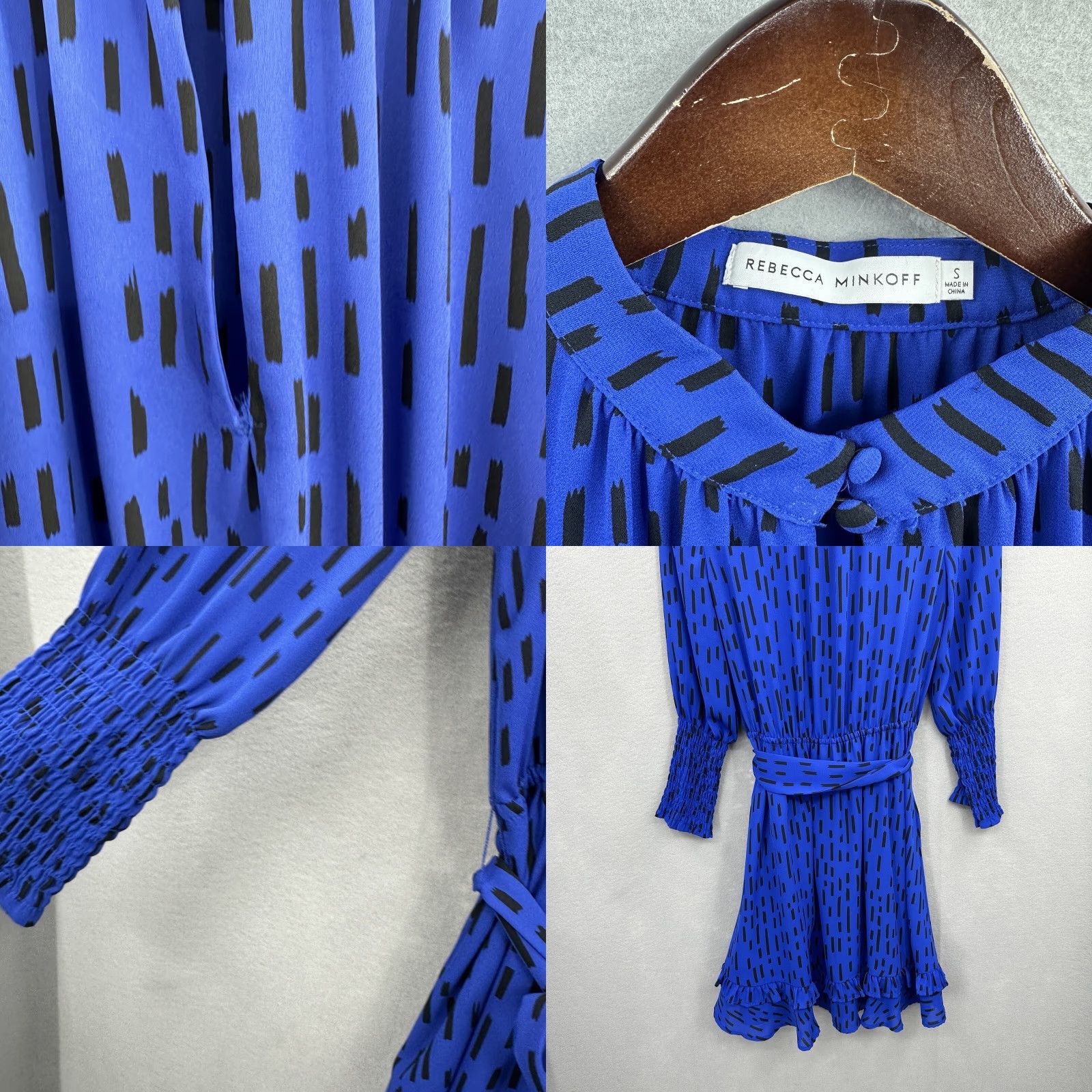 Rebecca Minkoff Rebecca Minkoff Dress Womens Small Blue Black Soft Geometric Long Sleeve Mini Shirt Womens Small Blue Dress"} Size S / US 4 / IT 40 - 8 Thumbnail