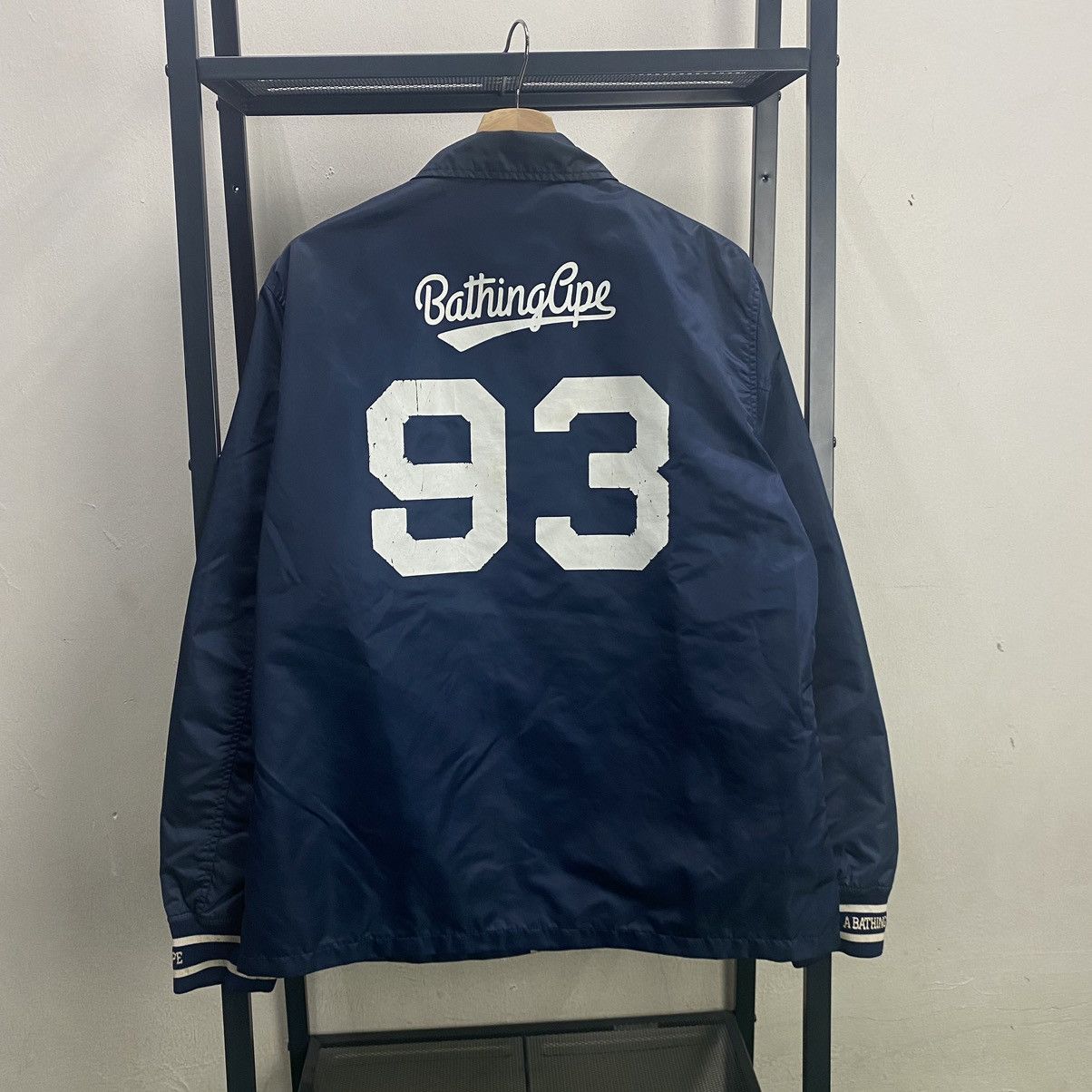 Bape A Bathing Ape Navy Blue 93 Logo Coack Jacket, size large Size US L / EU 52-54 / 3 - 1 Thumbnail
