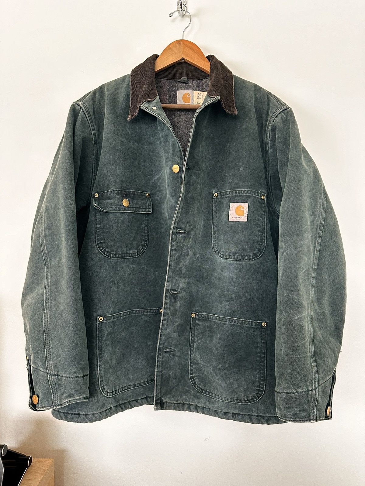 Carhartt VTG Hunter Green Chore Coat Size US L / EU 52-54 / 3 - 1 Thumbnail
