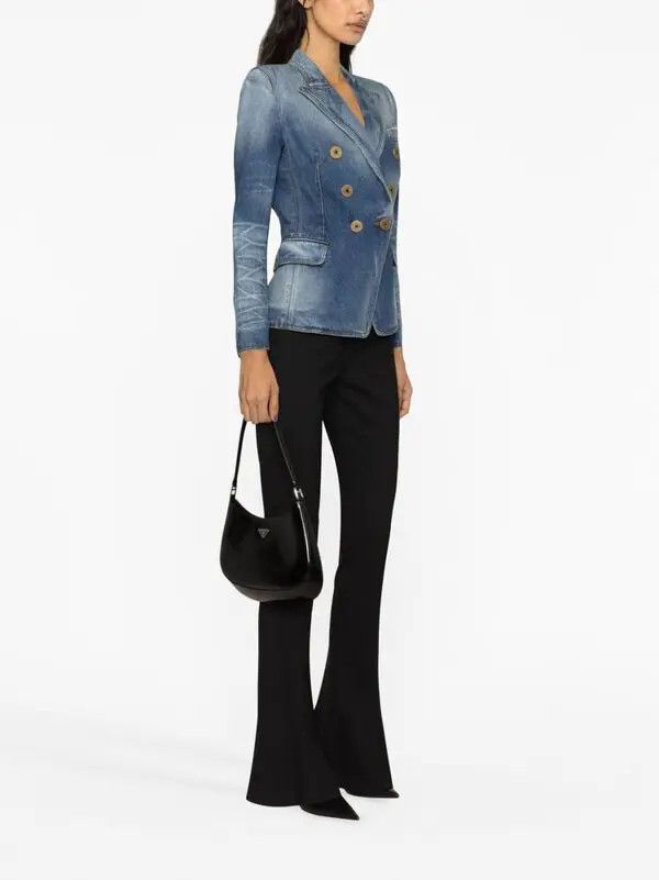 Balmain o1s1wg110825 Tailored Denim Jacket in Blue Size M / US 6-8 / IT 42-44 - 3 Thumbnail