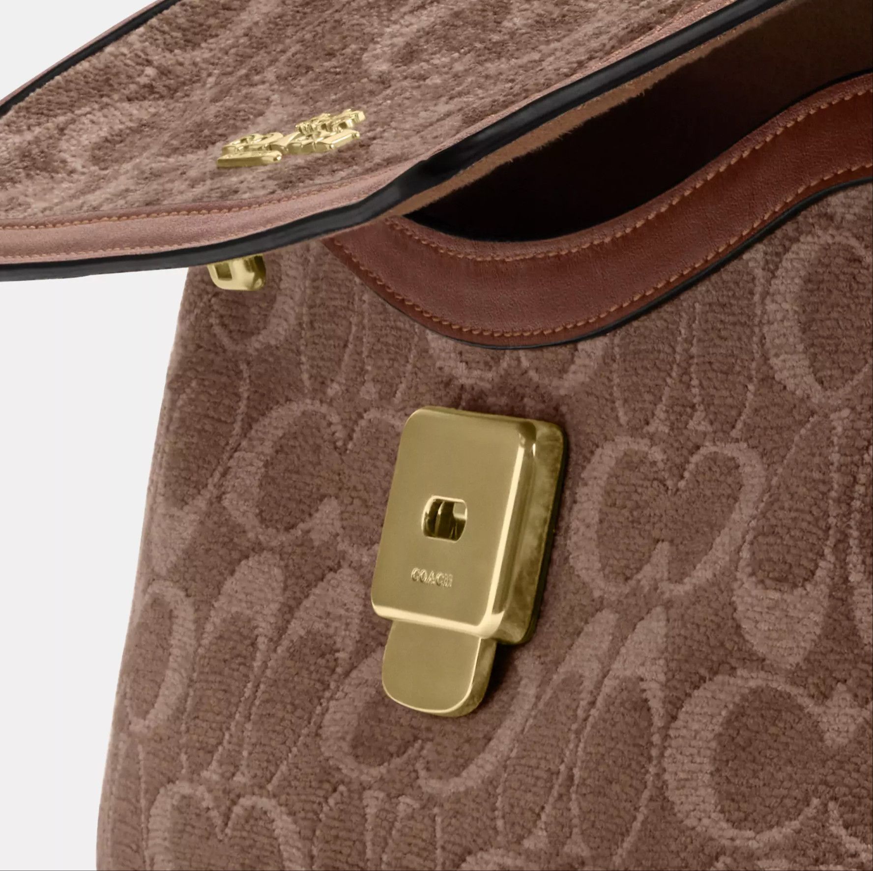 Coach Etta Small Flap Shoulder Bag In Signature Chenille CCV65 Size ONE SIZE - 12 Thumbnail