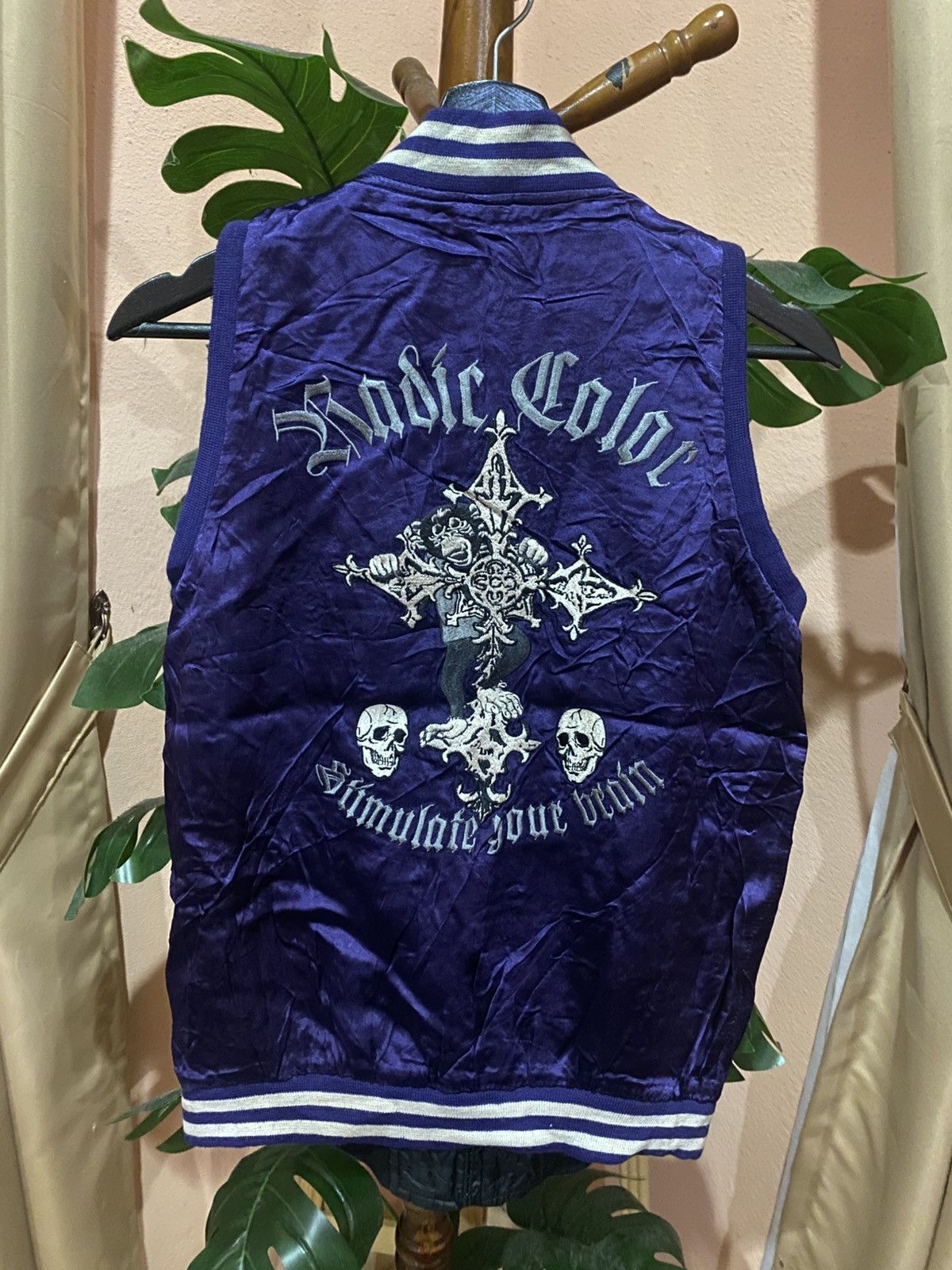 Other Radic Color Purple Satin Embroidered Gothic Skull & Monkey Size S / US 4 / IT 40 - 4 Thumbnail