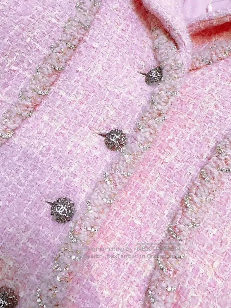 Chanel Chanel 23k autumn and winter pink tweed diamond-encrusted Size S / US 4 / IT 40 - 5 Thumbnail