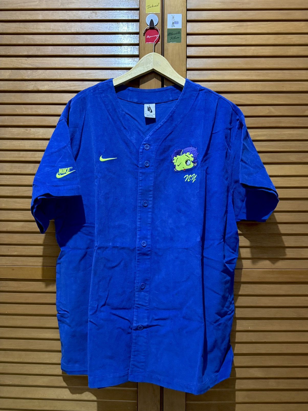 Nike Nike x Olivia Kim Corduroy Baseball Jersey Game Royal Size US XL / EU 56 / 4 - 1 Thumbnail