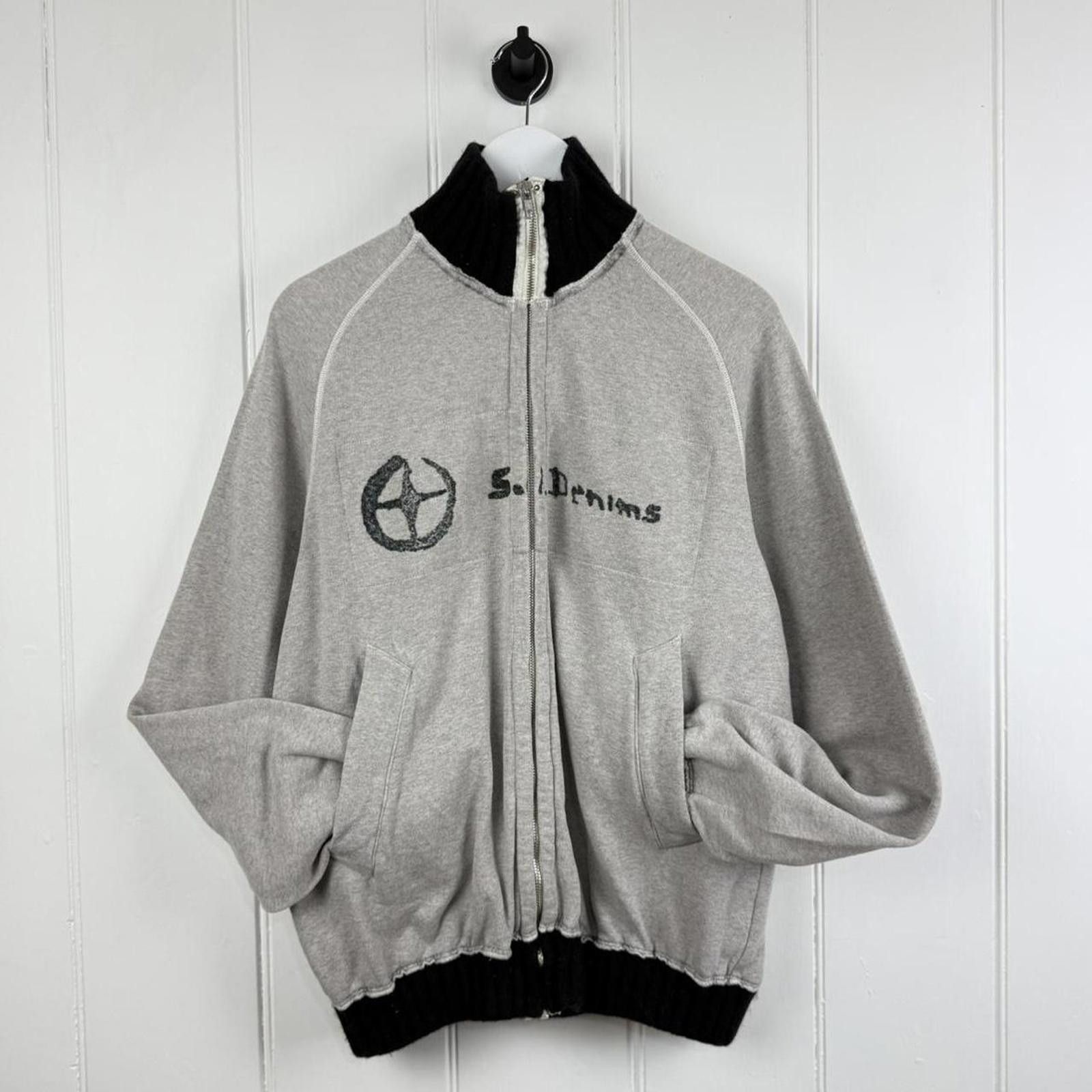 Stone Island 00s Stone Island Denims Knit Zip Jumper Size US L / EU 52-54 / 3 - 1 Thumbnail
