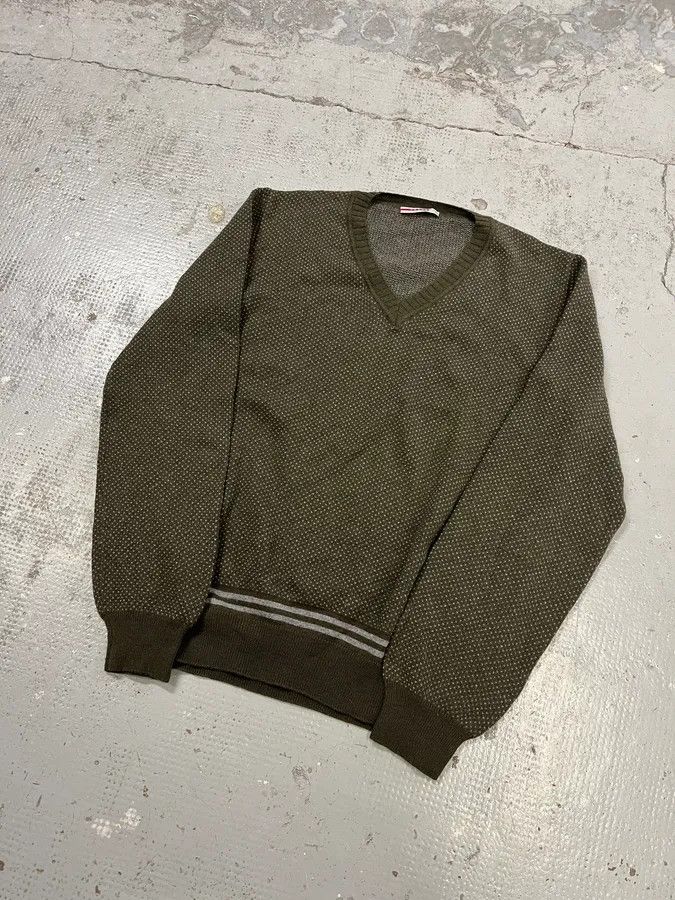 Prada 2000s Prada Olive Green V Neck Sweater Size US M / EU 48-50 / 2 - 4 Thumbnail
