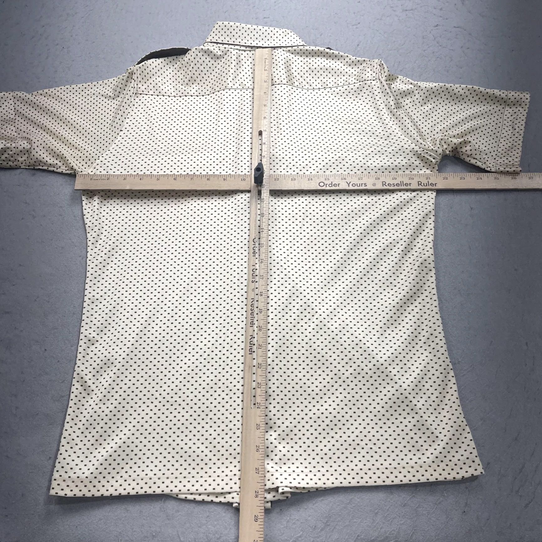 Vintage VINTAGE David Loggan Shirt Mens Medium White Brown Polka Dot Disco Polyester 70s Size US M / EU 48-50 / 2 - 7 Thumbnail