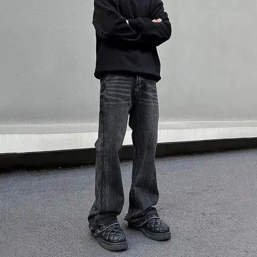 Japanese Brand Washed Black Stacked Denim Jeans Size US 31 - 7 Thumbnail