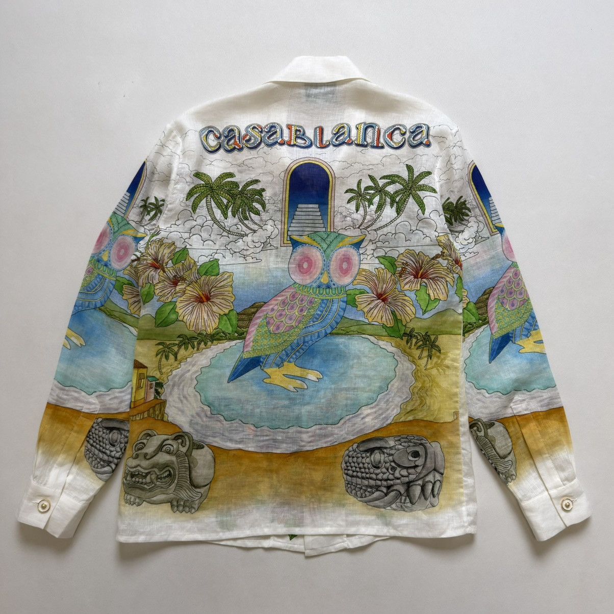 Casablanca ‘Spirit Lake’ Patterned White Linen Shirt Size US S / EU 44-46 / 1 - 11 Thumbnail