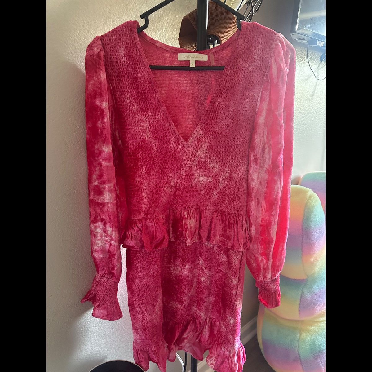 LoveShackFancy LoveShackFancy Pink Smocked Tie-Dye Dress Size M Size M / US 6-8 / IT 42-44 - 5 Thumbnail