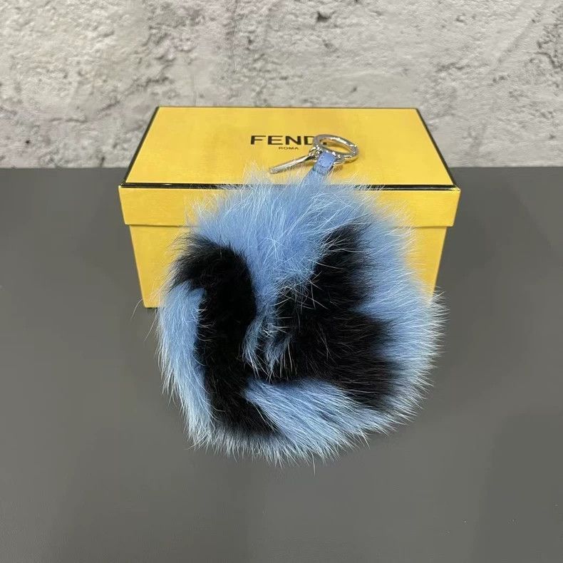 Fendi Fendi Keychain with Blue Fur Size ONE SIZE - 2 Thumbnail