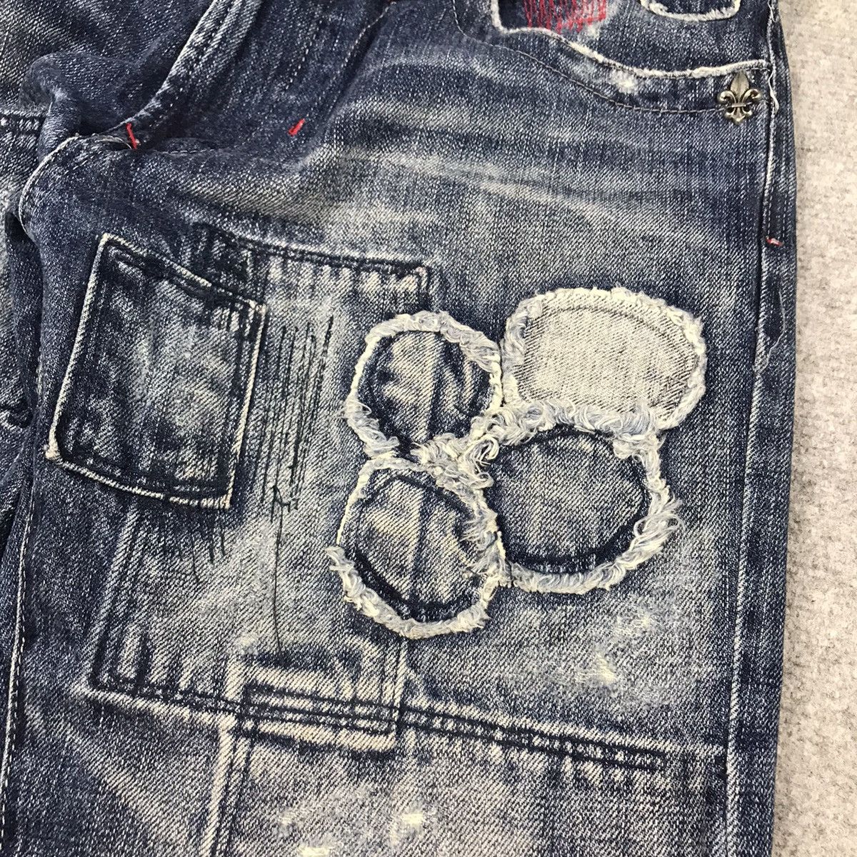 Japanese Brand × Le Grande Bleu (L.G.B.) FLARE PATCHWORK TRIM JAPAN BRAND BOOT CUT DENIM PANTS 141 Size US 30 / EU 46 - 11 Thumbnail