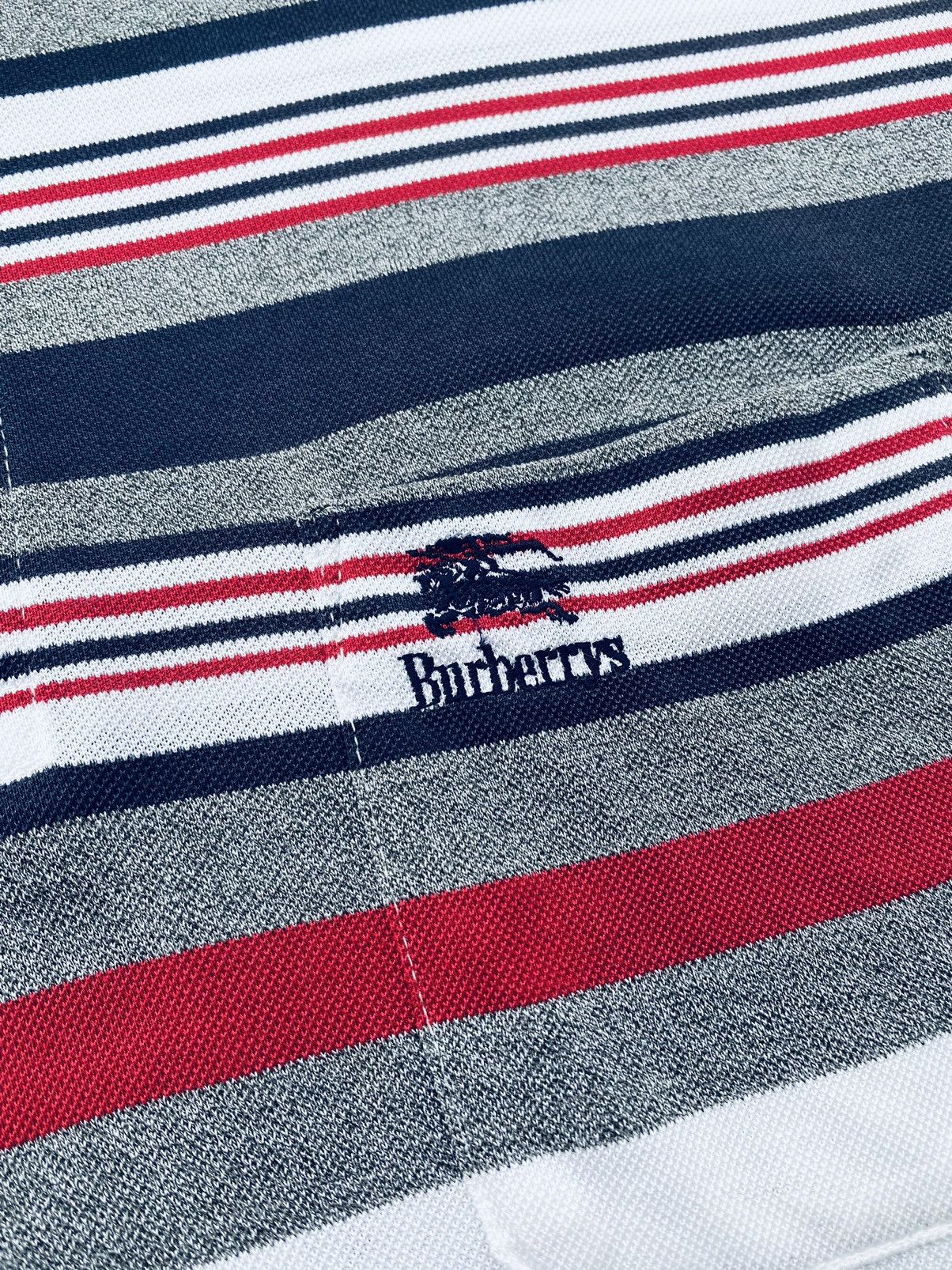 Burberry Vintage 90s Burberry Striped Polo Tees Size US L / EU 52-54 / 3 - 4 Thumbnail