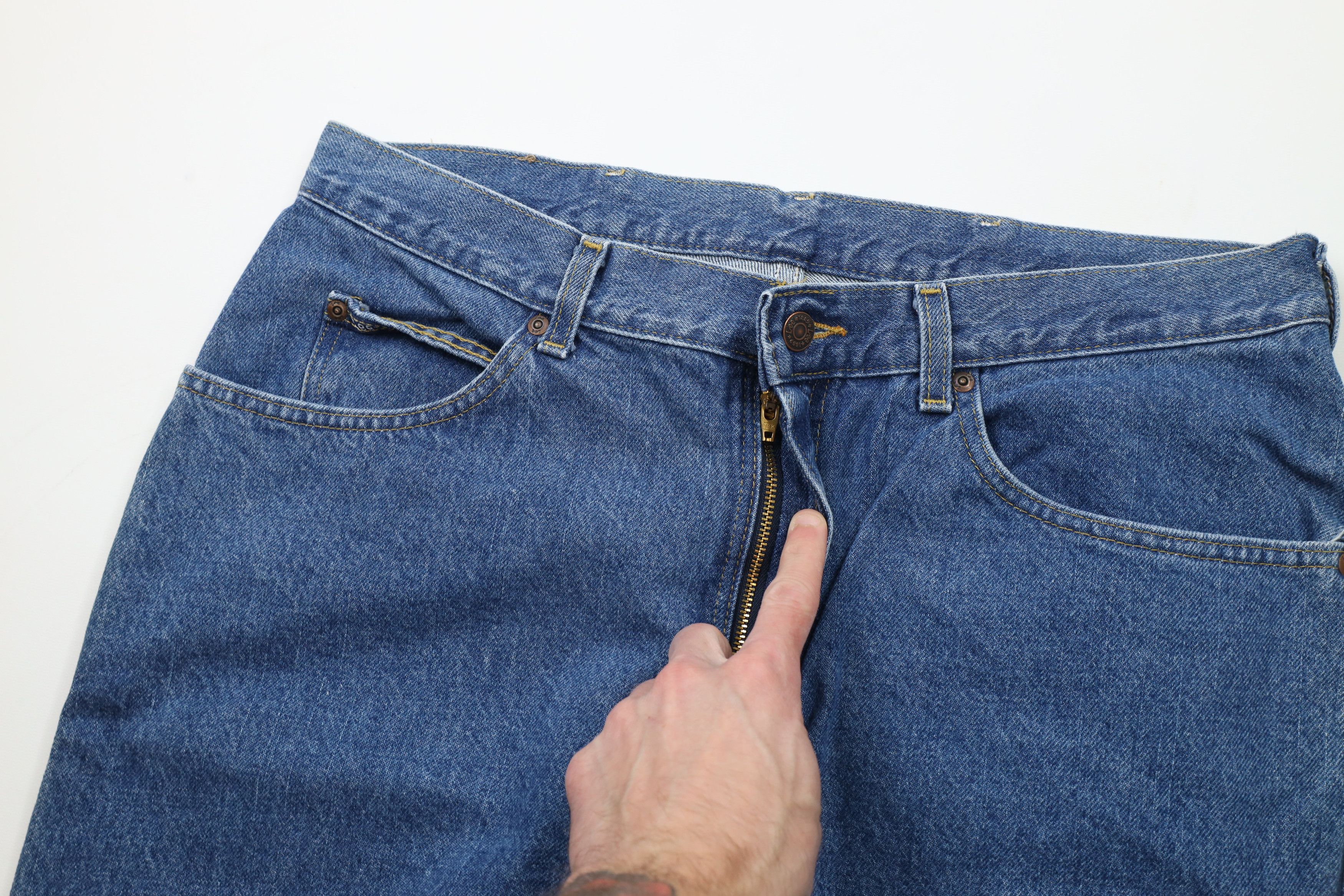 Lee × Vintage Vintage 90s Lee Straight Leg Denim Jeans Blue Cotton Size US 38 / EU 54 - 6 Thumbnail