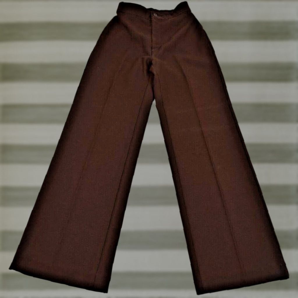 VINTAGE Levi's Pants S/M 70s Chocolate Brown High Waist Straight Leg Sleek 22