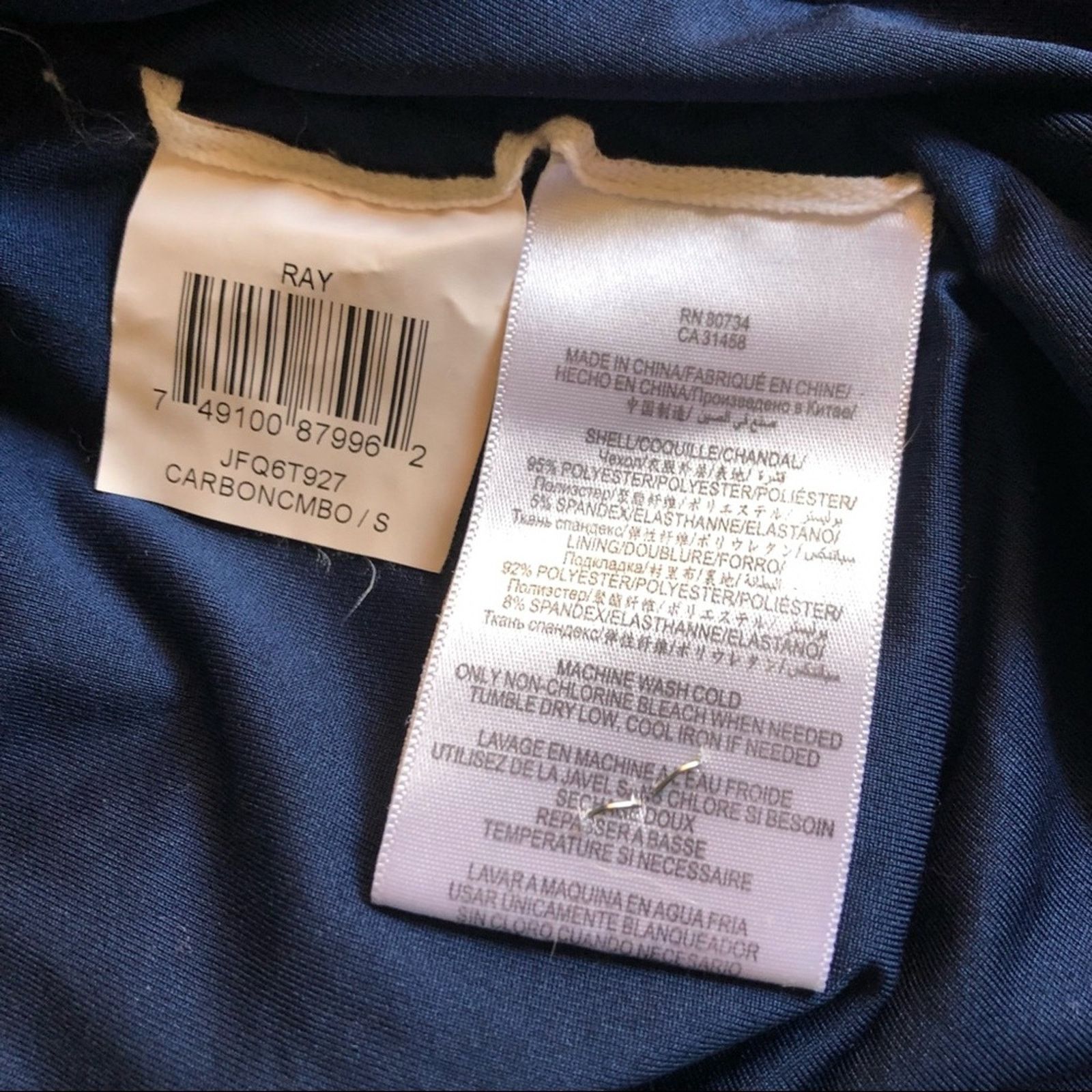 Bcbgmaxazria BCBG blue print ruched side 3/4 sleeve dress S Size S / US 4 / IT 40 - 6 Thumbnail