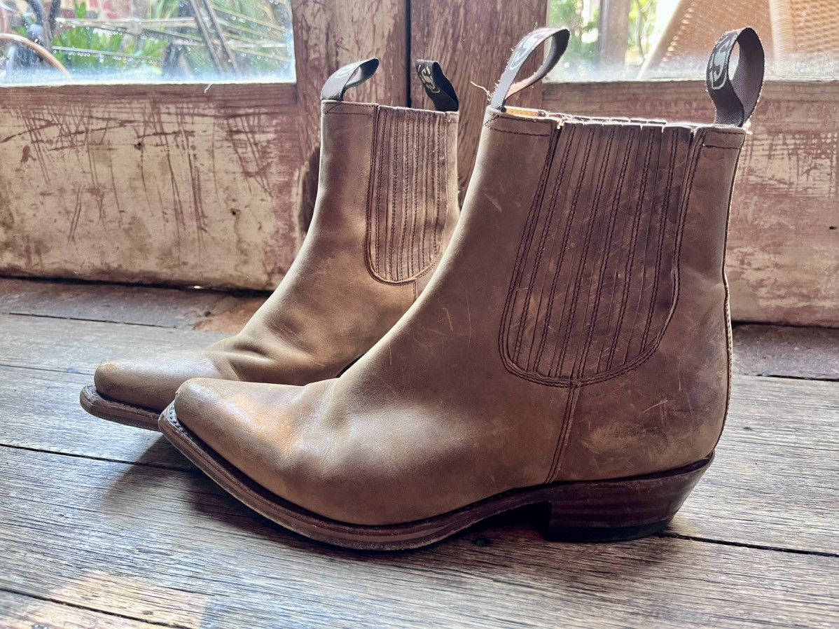 Sendra Sendra Handmade Waxed Leather Western Chelsea Boots Spain Size US 9 / EU 42 - 1 Thumbnail