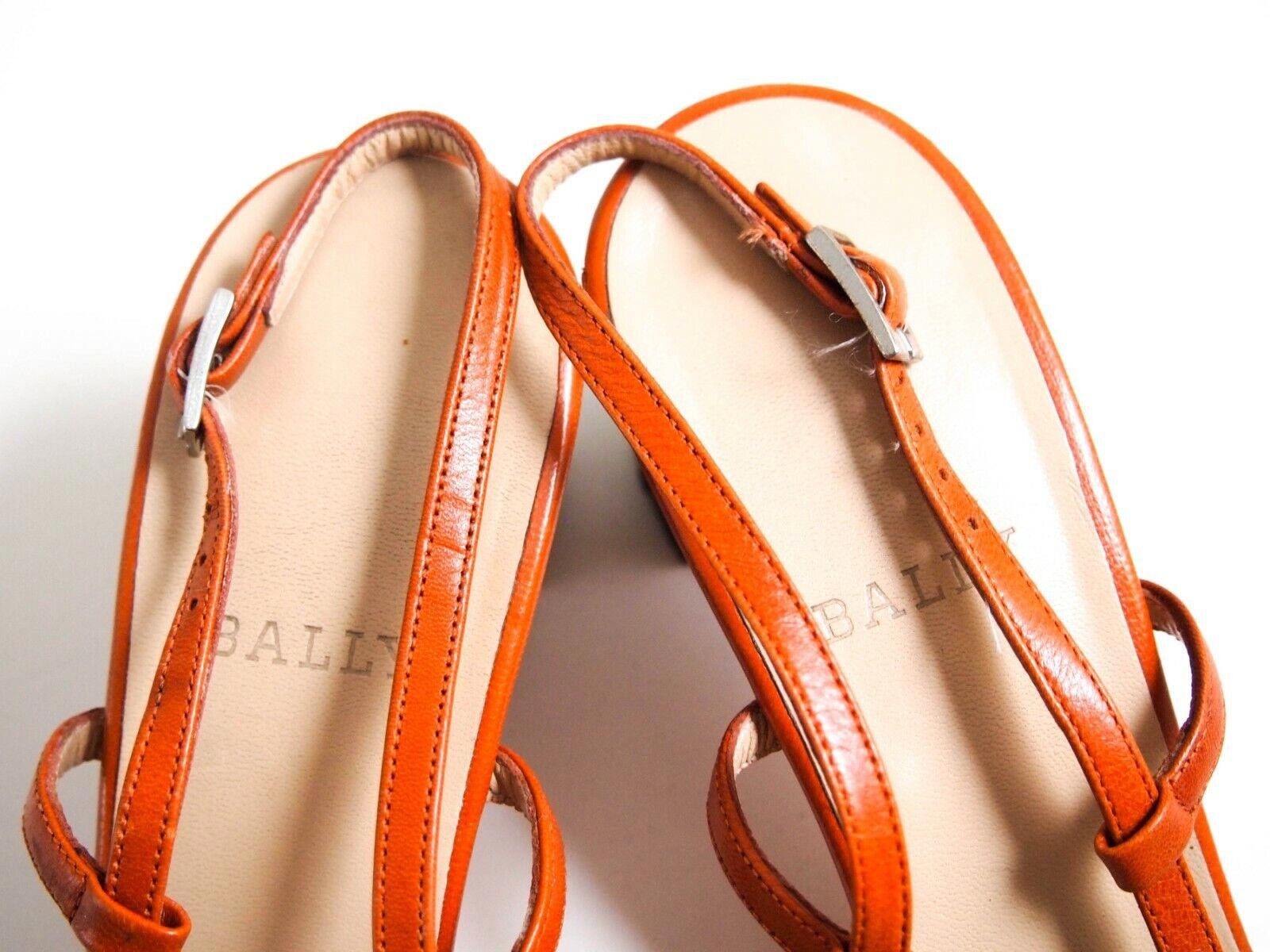 Bally Bally Mid Heel Sandals Orange Leather US 9 EU 39.5 Size US 9 / IT 39 - 5 Thumbnail