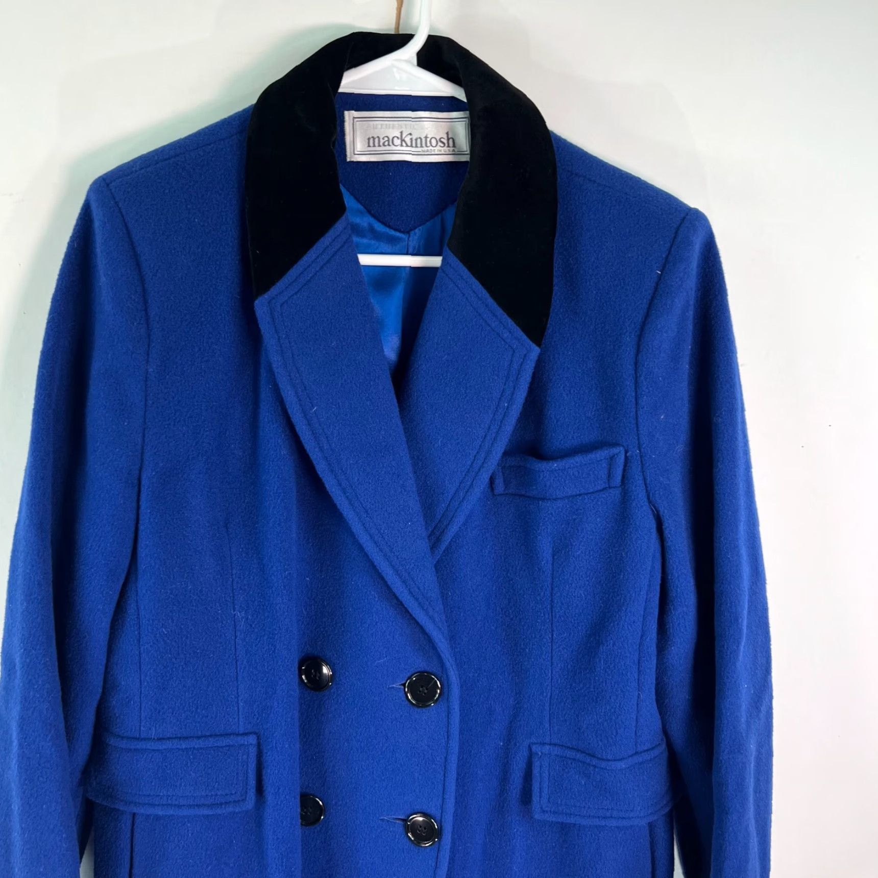 Mackintosh Mackintosh Women's Trench Coat Size 12 Blue 100% Pure Wool Long Sleeve Casual Classic Size XL / US 12-14 / IT 48-50 - 3 Thumbnail