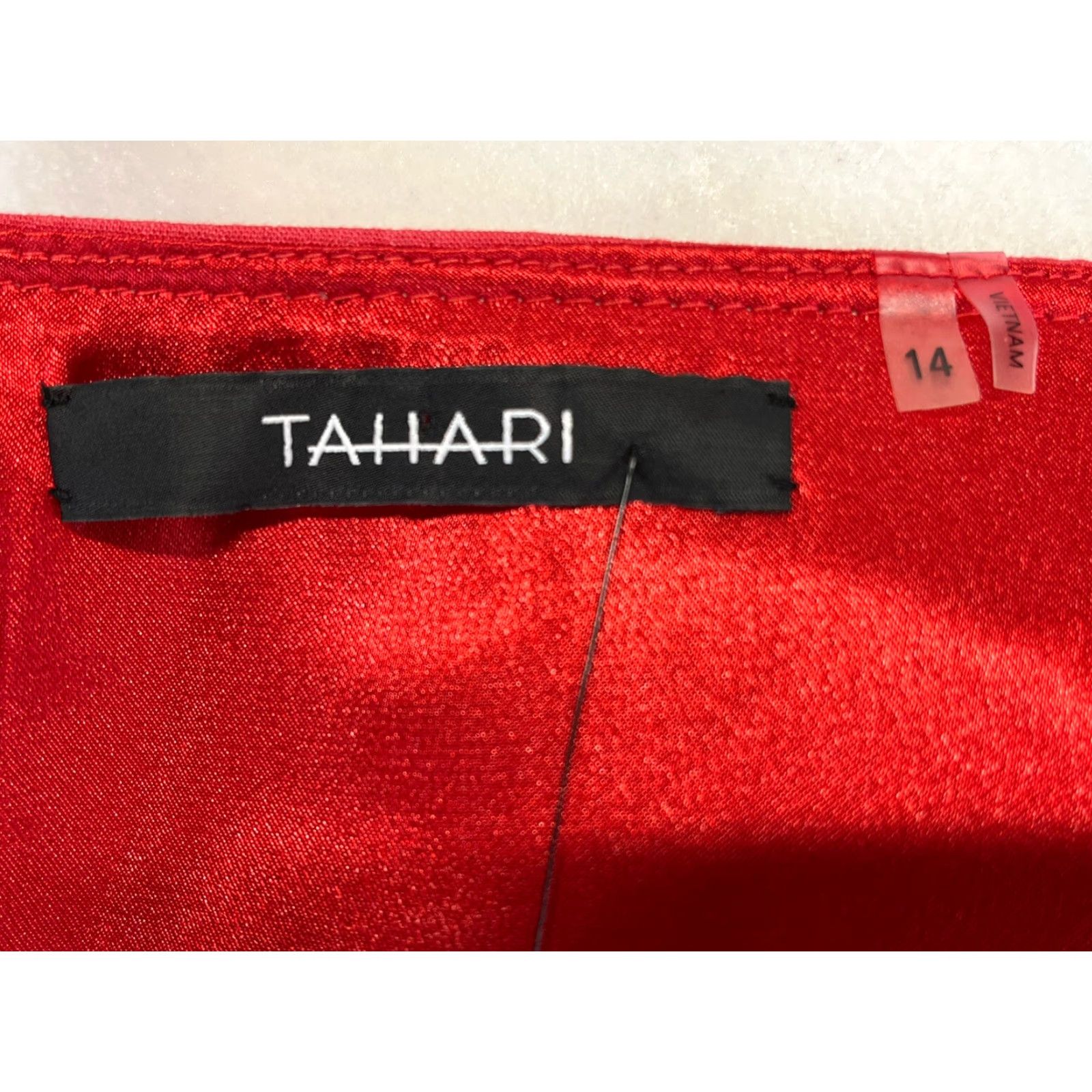 Vintage VINTAGE? Wait. Tahari Linen Blend Dress (Linen) Sleeveless Sheath Knee Length NWT Red 14 Women Size XL / US 12-14 / IT 48-50 - 6 Thumbnail