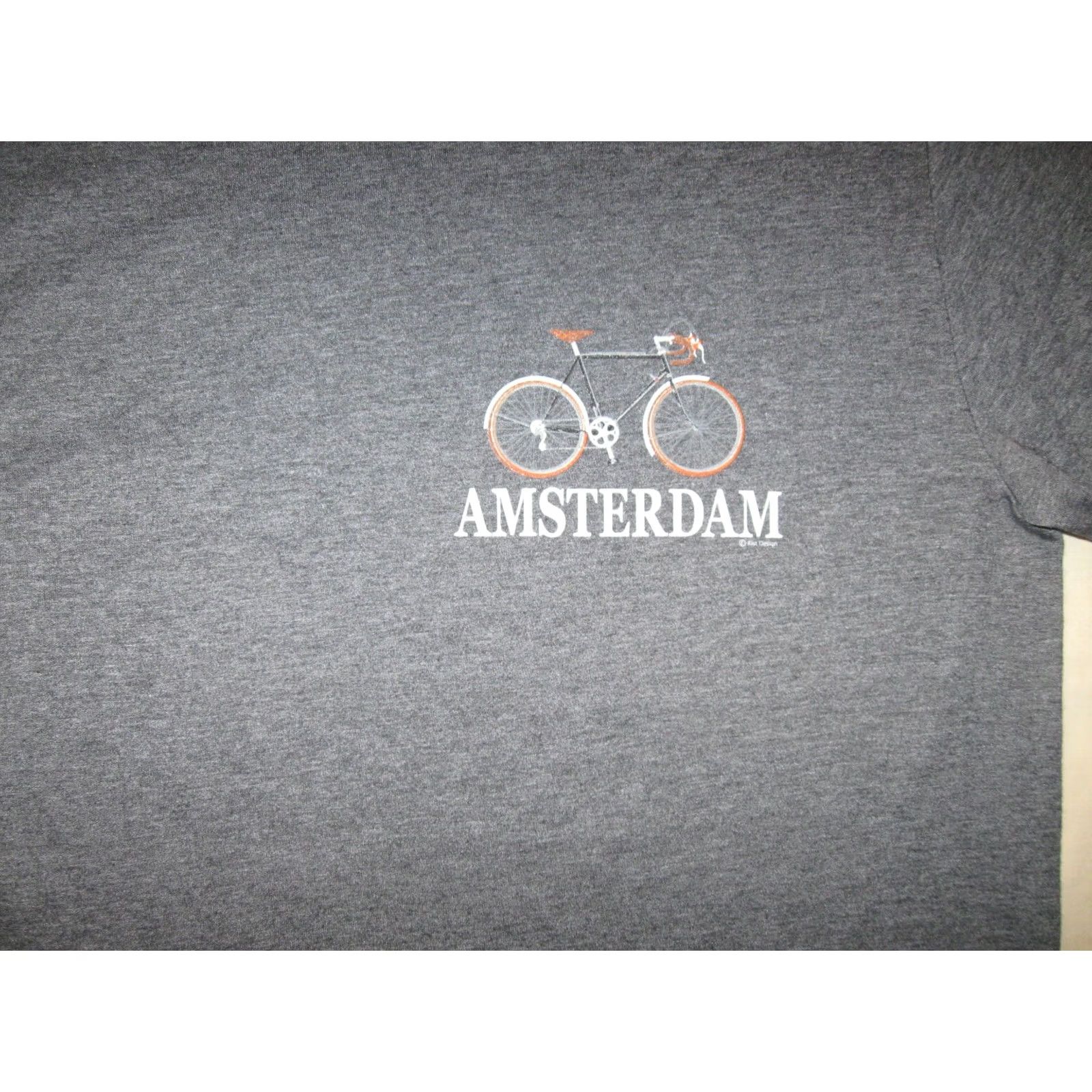 Gildan Amsterdam Bicycle T Shirt Men's Medium Cycling Tee Short Sleeve Gray Size US M / EU 48-50 / 2 - 3 Thumbnail