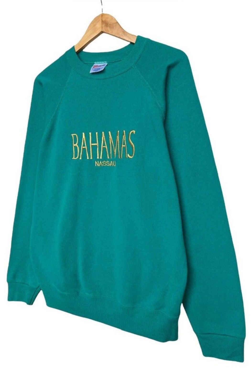 Vintage Vintage 90s State Bahamas Nassau Green Sweatshirt Size US M / EU 48-50 / 2 - 2 Thumbnail