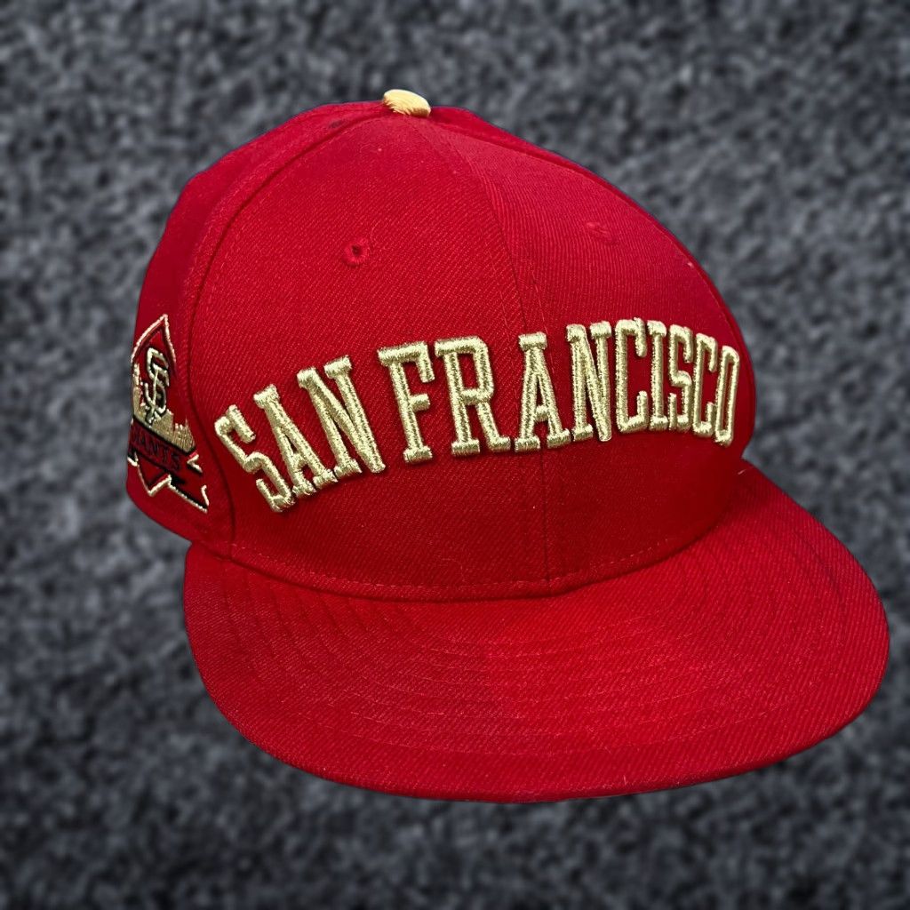 New Era New Era 59Fifty San Francisco Giants Exclusive Fitted Hat 7 3/8 Blue Red Solid Twill Baseball Cap Mens Holiday Sports Cap Adults Regular Size 7 1/2 Size ONE SIZE - 1 Thumbnail