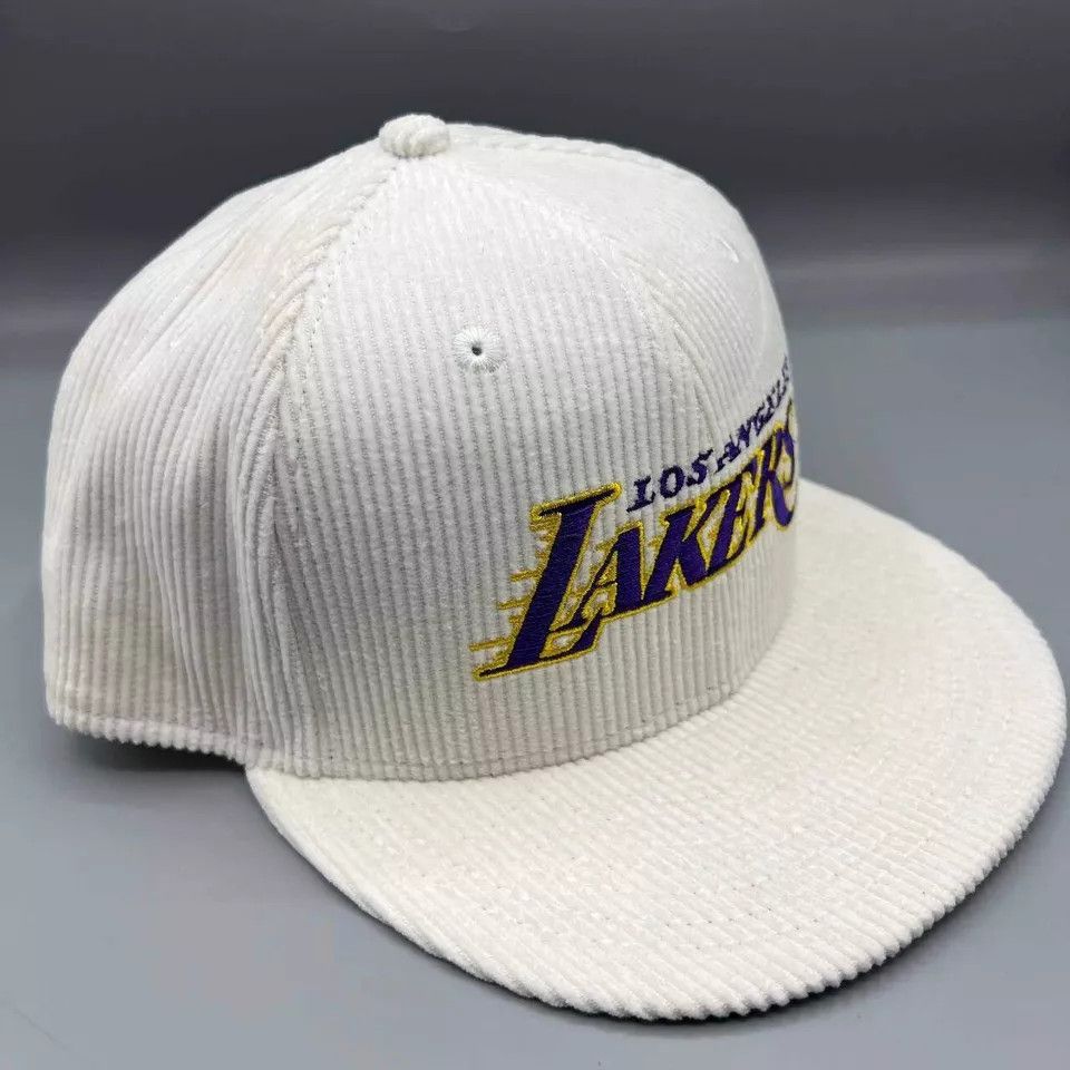 New Era Los Angeles LA Lakers Hat Men Corduroy Snap Back Cap New Size ONE SIZE - 7 Thumbnail
