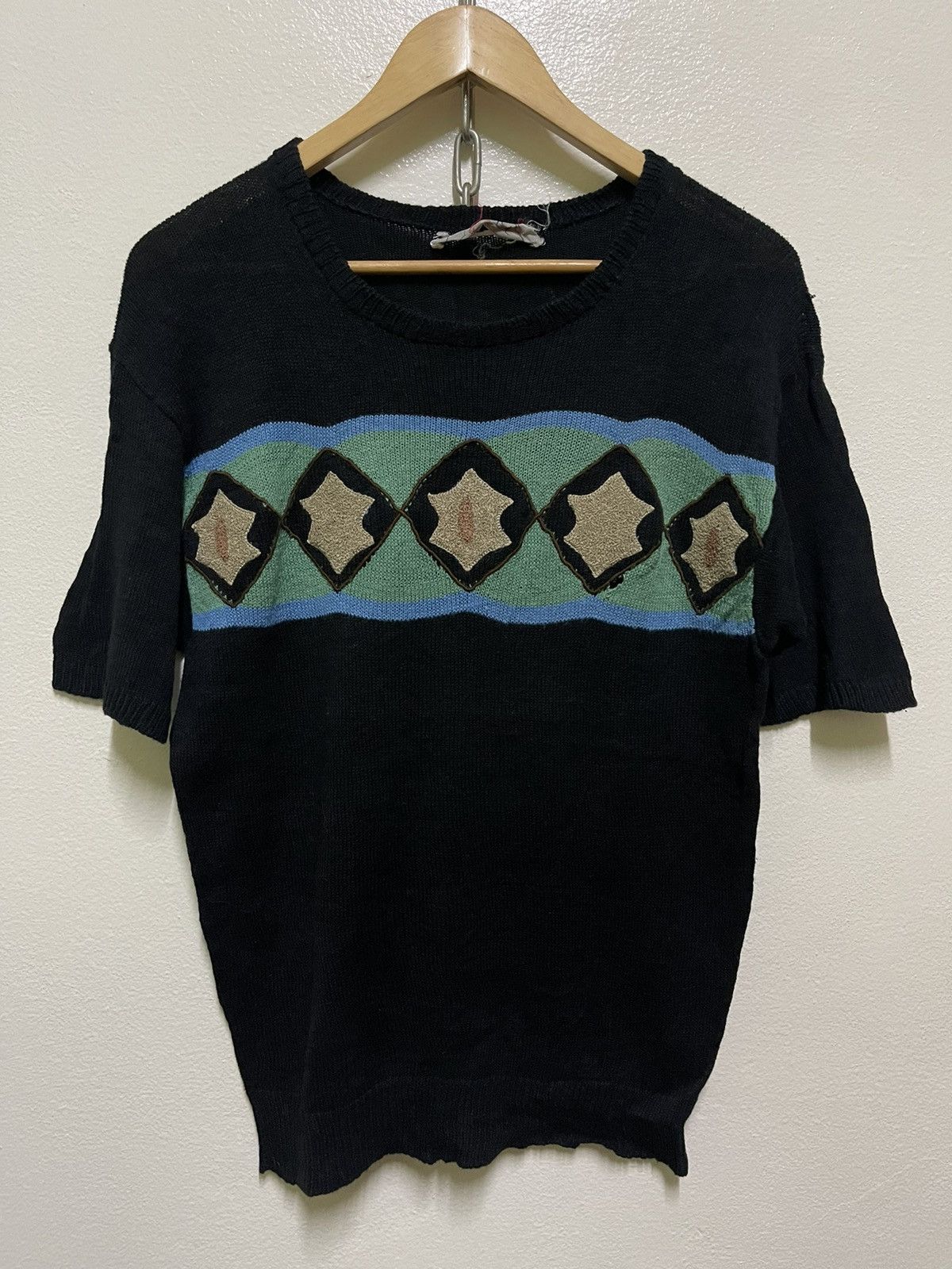 Japanese Brand × Kansai Yamamoto × Vintage Kansai Man Knit Shirt Sleeve Japan Size US S / EU 44-46 / 1 - 1 Thumbnail