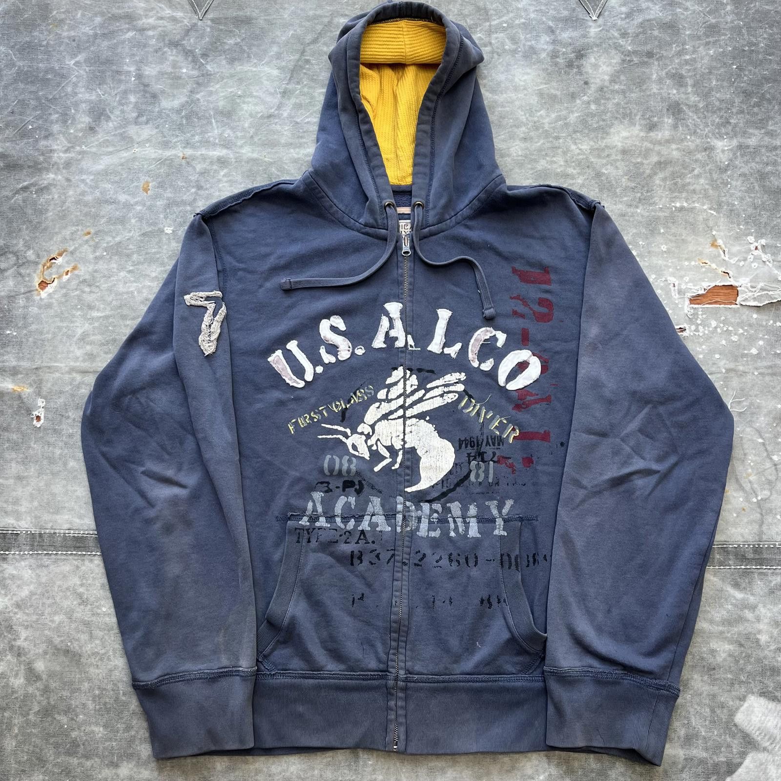 Vintage Vintage Y2K Grunge US Alco Academy Military Full Zip Hoodie Size US XL / EU 56 / 4 - 1 Thumbnail