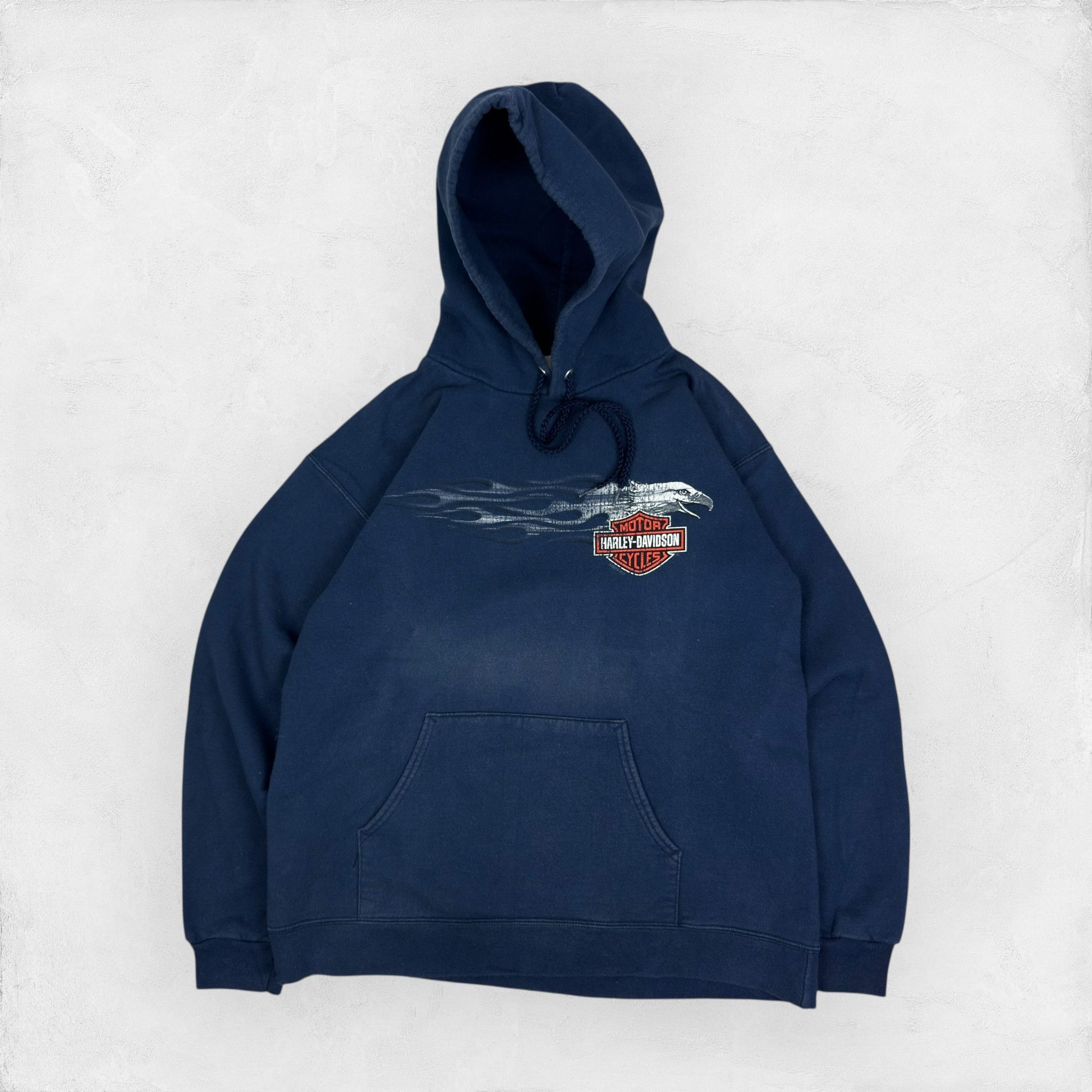 Harley Davidson Harley-Davidson Men's Blue Cotton Pullover Hoodie S (34-36) Size US S / EU 44-46 / 1 - 3 Thumbnail