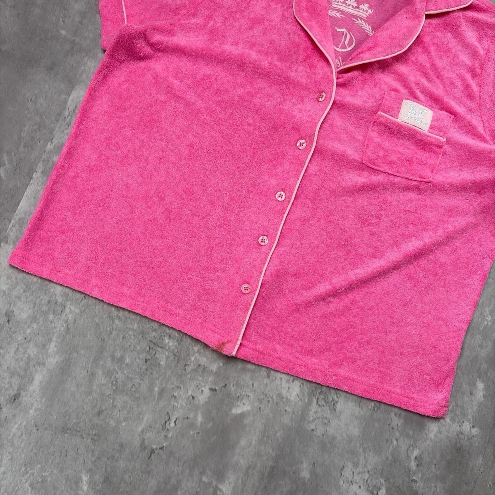 Juicy Couture Jeans Y2K Pink Juicy Couture Grunge Velvet Sleepwear Top Size ONE SIZE - 5 Thumbnail