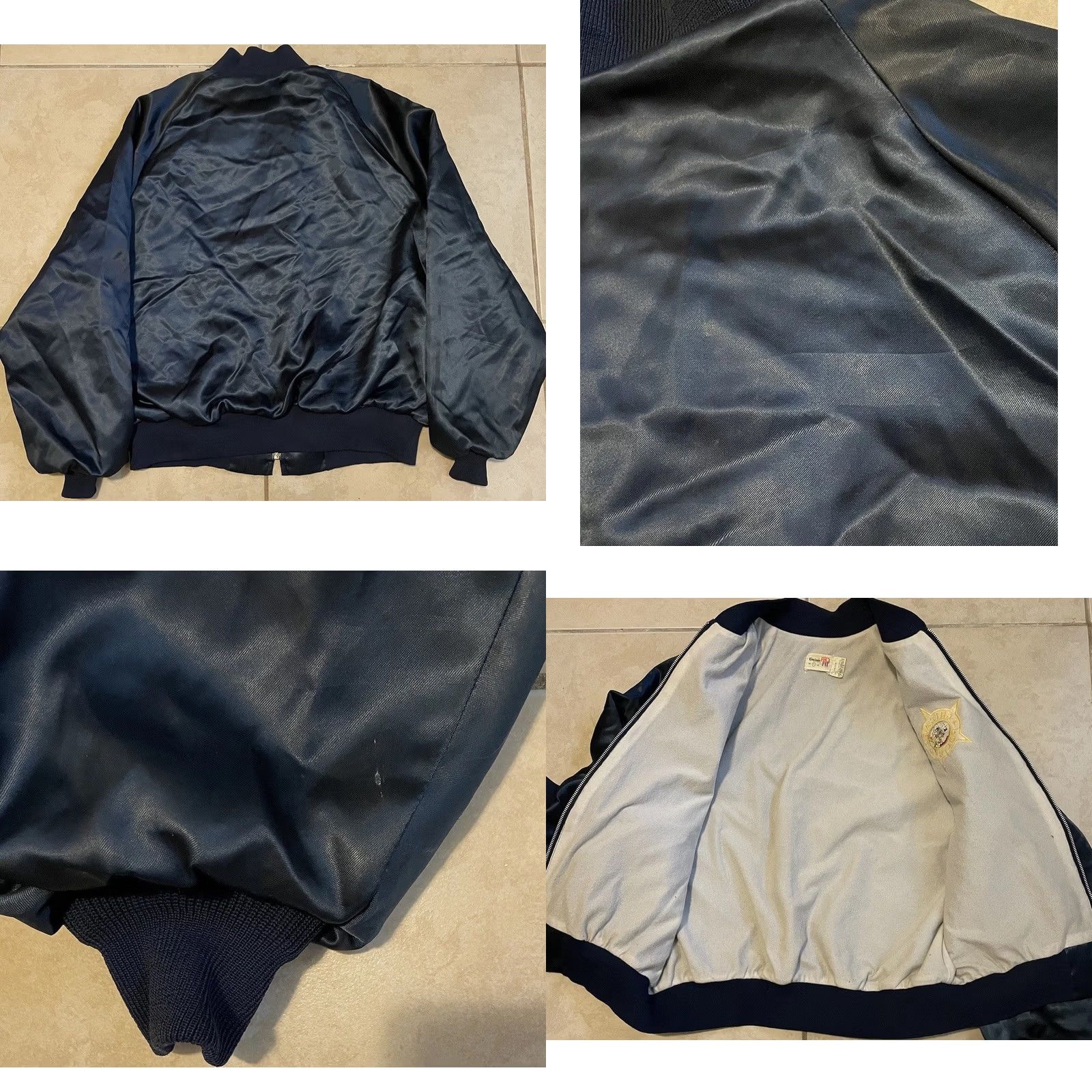 Vintage Vtg 80s Chicago Police Satin Jacket L XL Illinois Army Military Grunge 70s Size US L / EU 52-54 / 3 - 8 Thumbnail