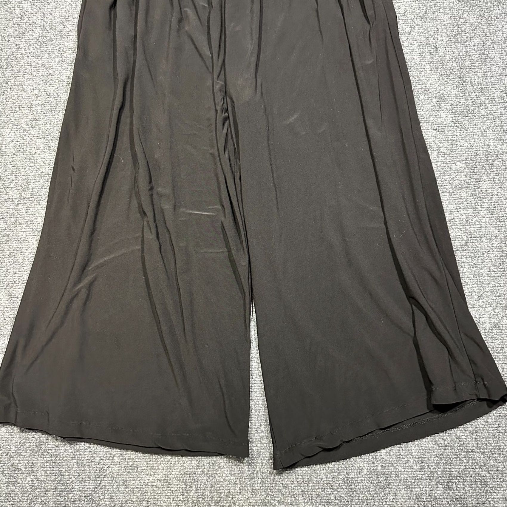Vintage Sophia Pants Womens Small Black Wide Leg Crop Pull On Pockets Elastic Waist Size 28" / US 6 / IT 42 - 2 Thumbnail